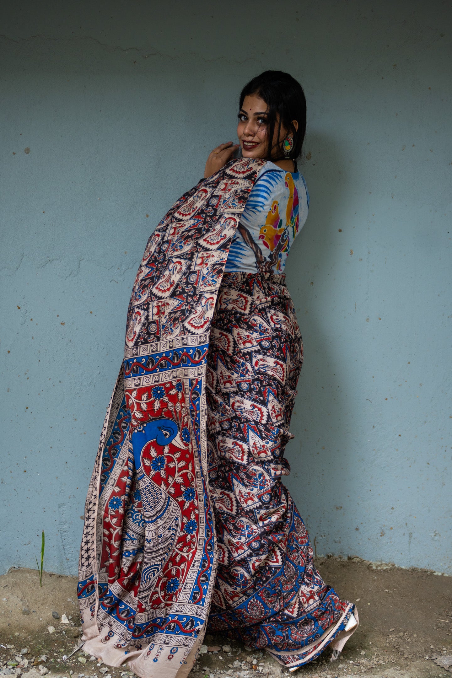 Rajarshi kalamkari silk saree