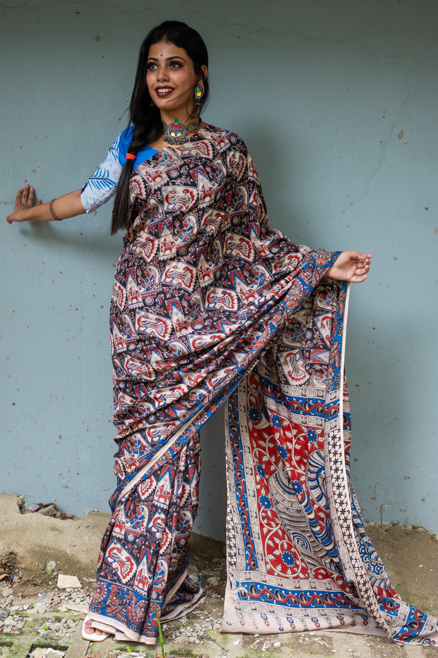 Rajarshi kalamkari silk saree