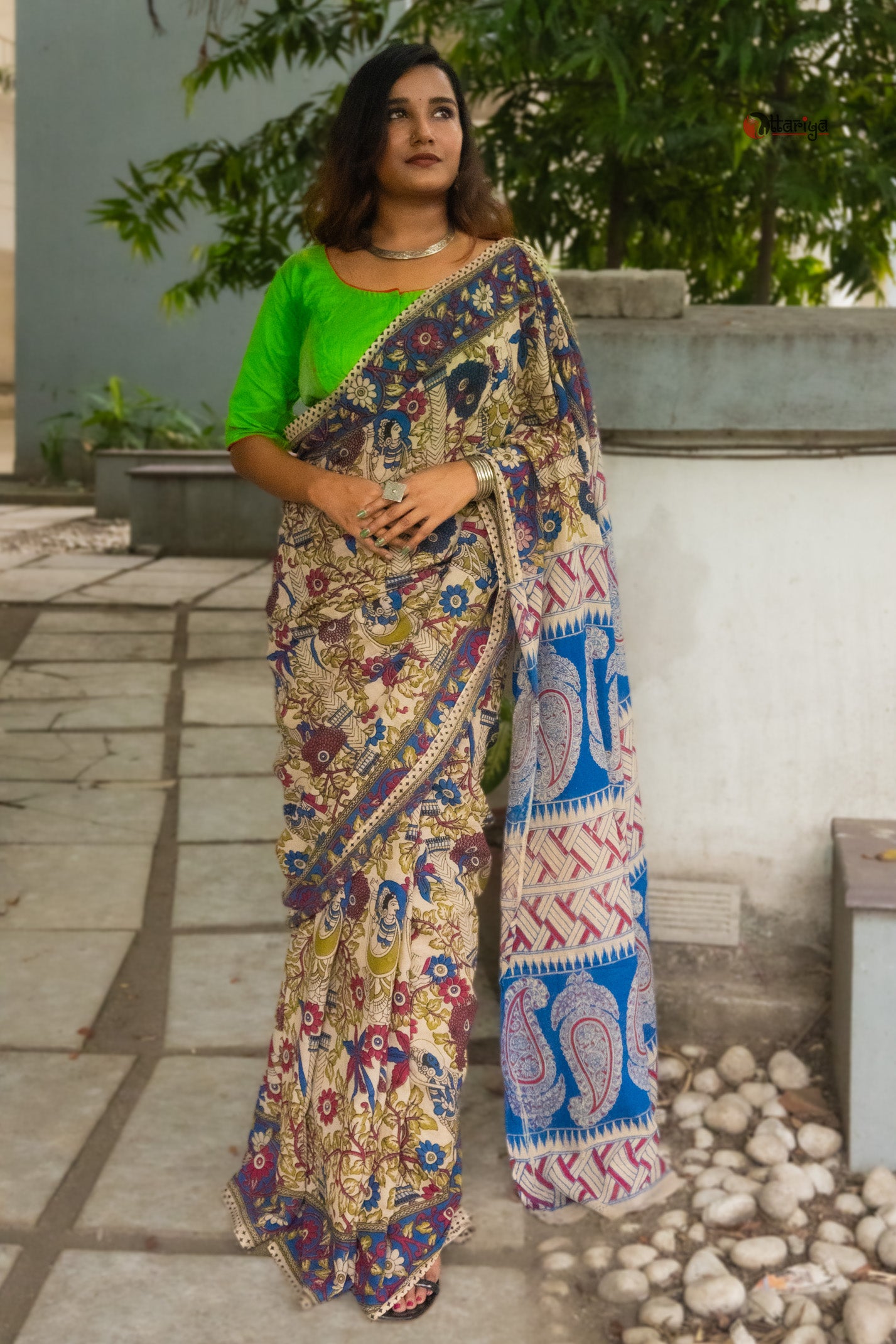 Fulohare Kalamkari Saree