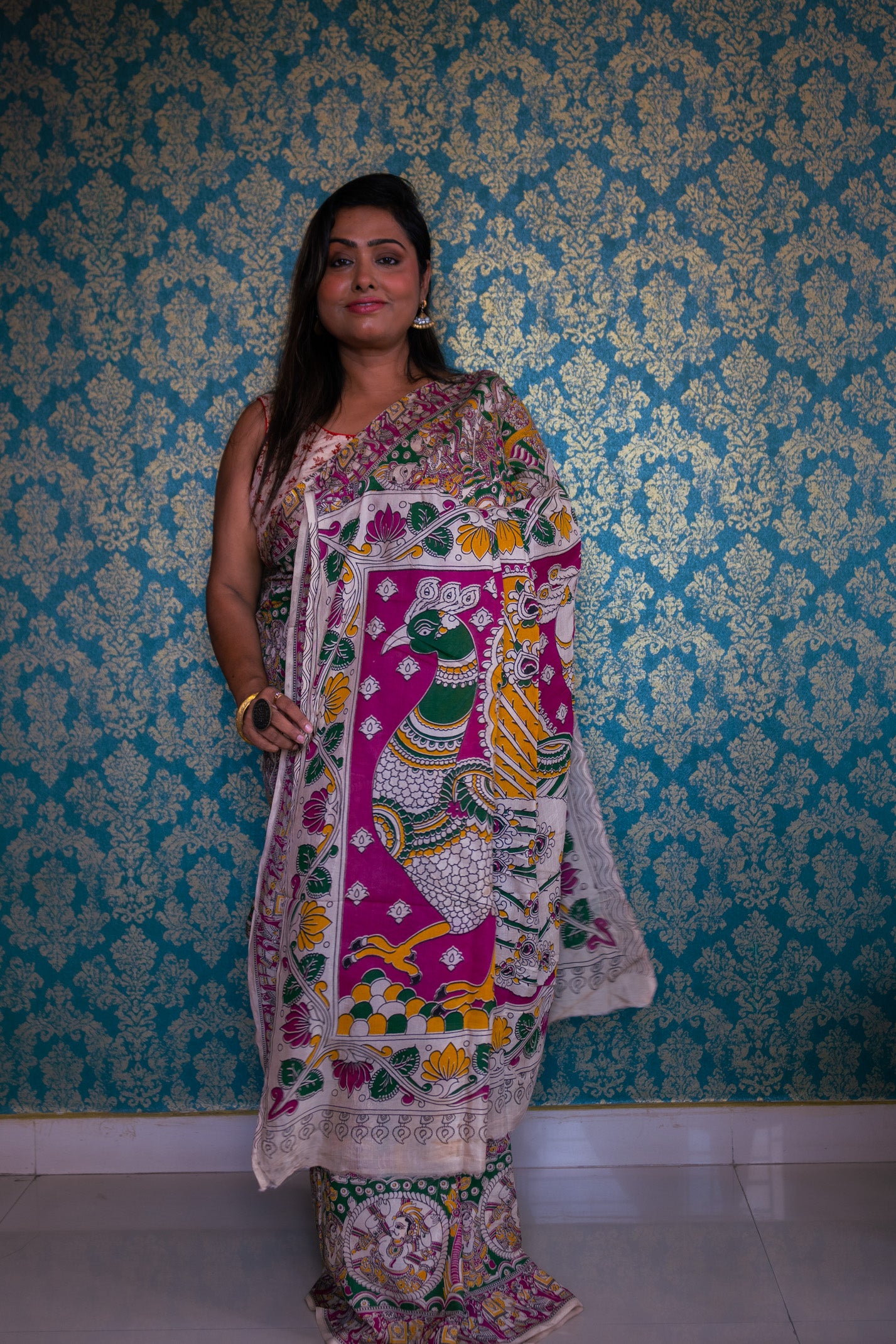 Kothahini kalamkari Silk Saree