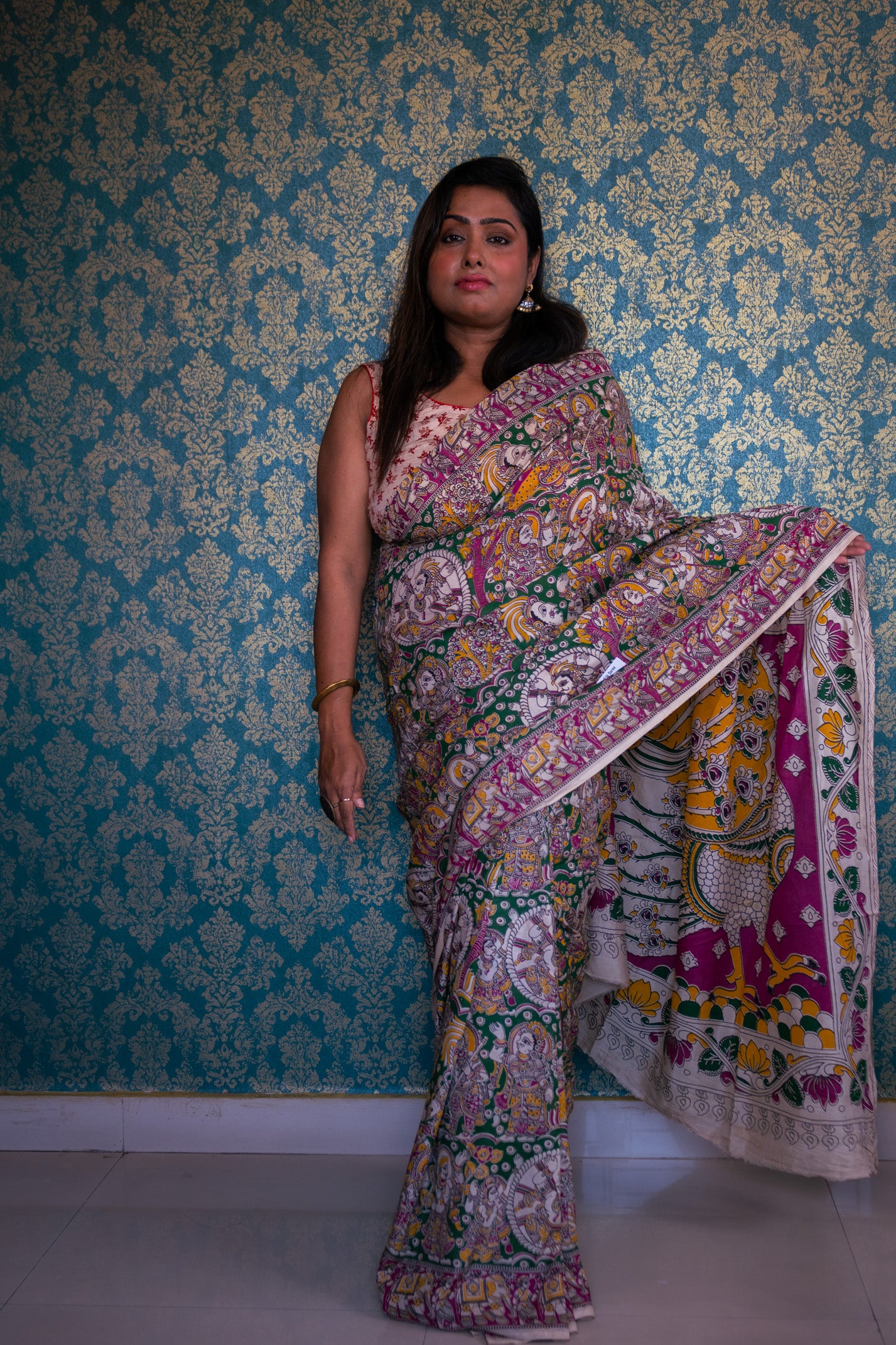 Kothahini kalamkari Silk Saree