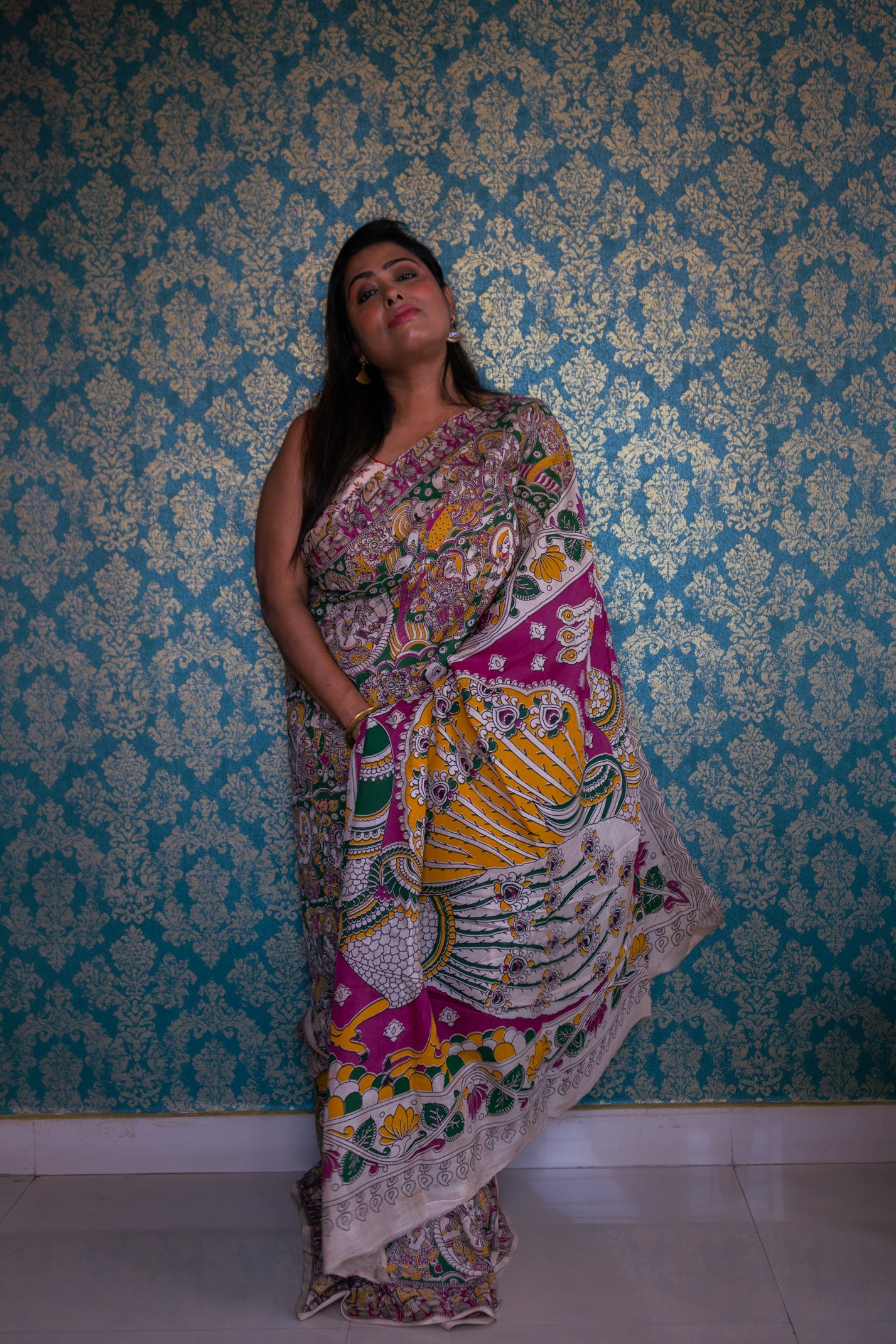 Kothahini kalamkari Silk Saree