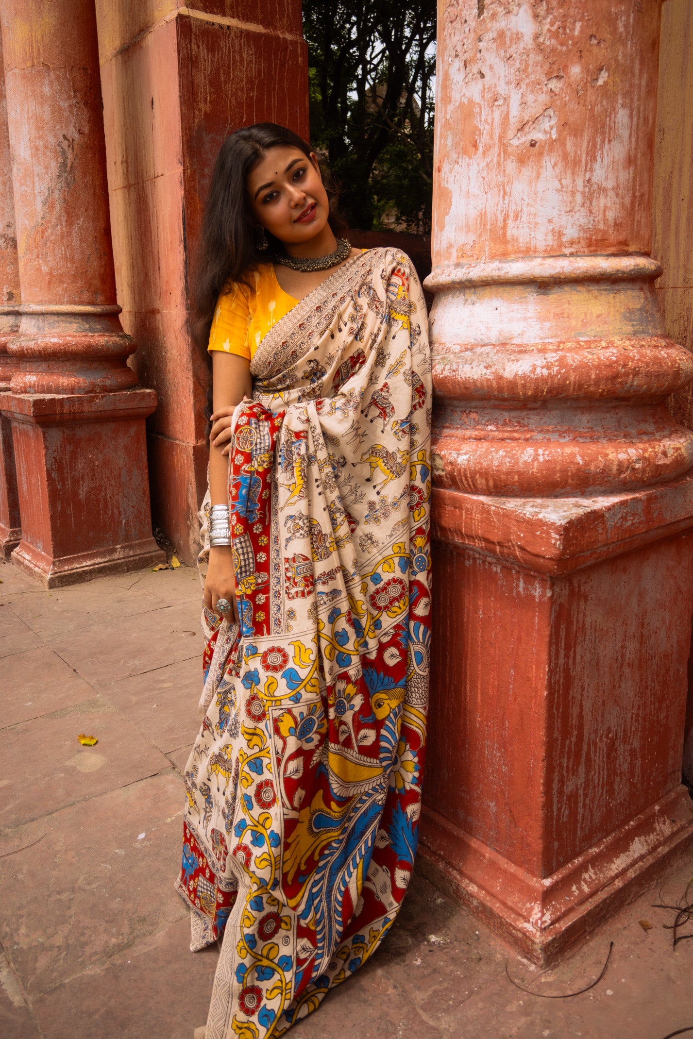 Asmaan Kalamkari Saree