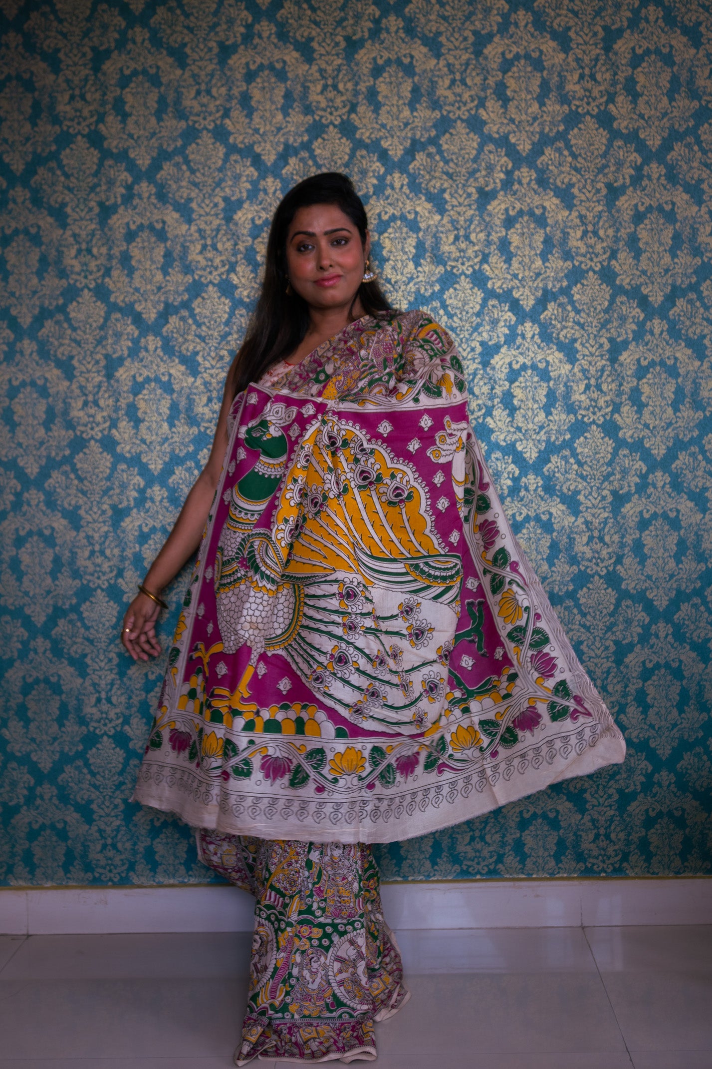 Kothahini kalamkari Silk Saree