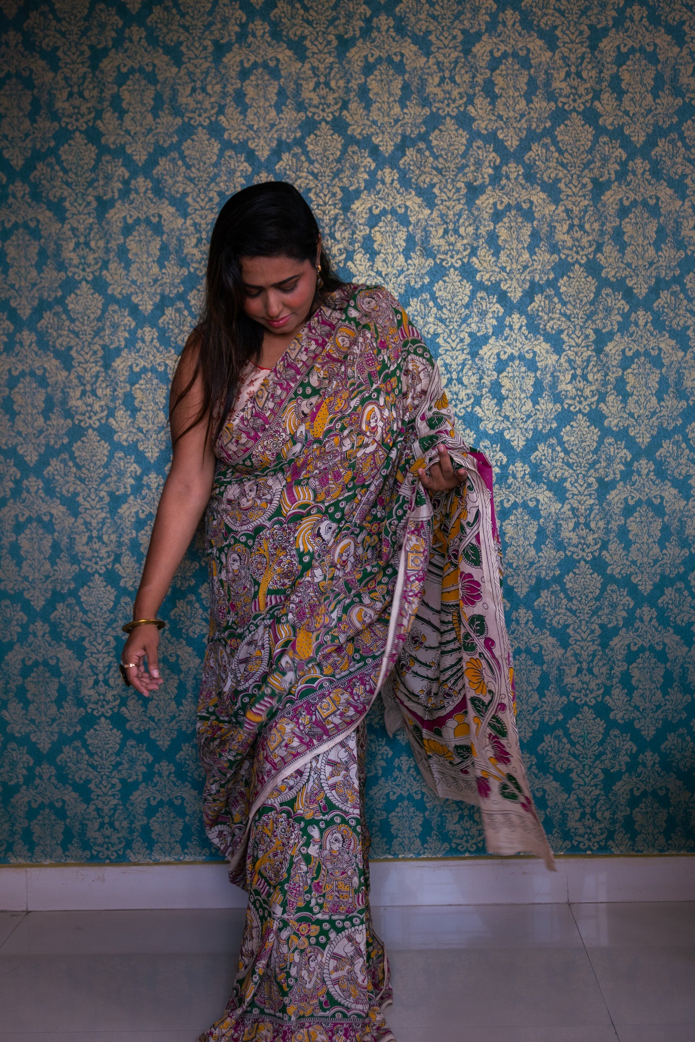 Kothahini kalamkari Silk Saree