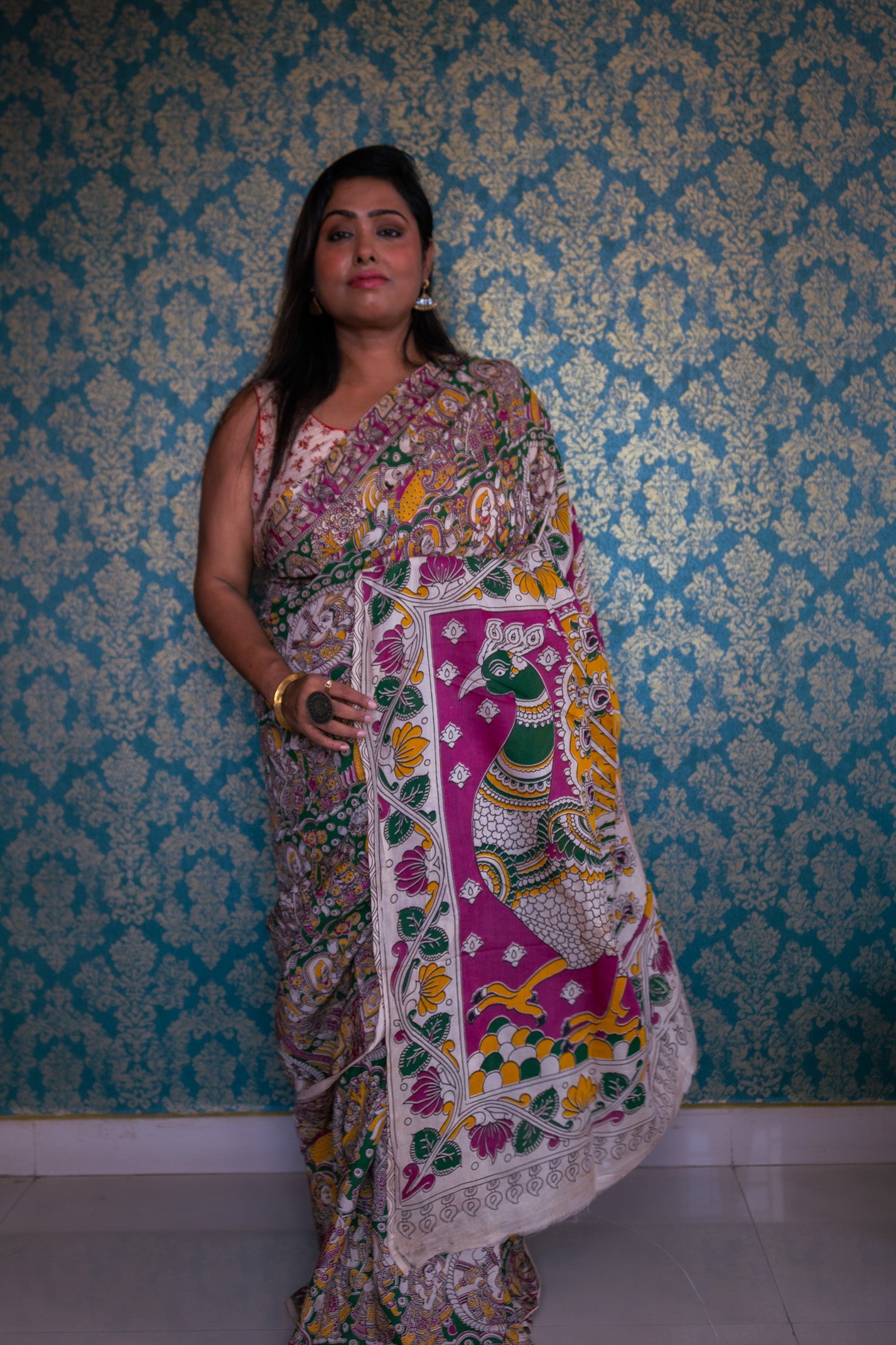 Kothahini kalamkari Silk Saree