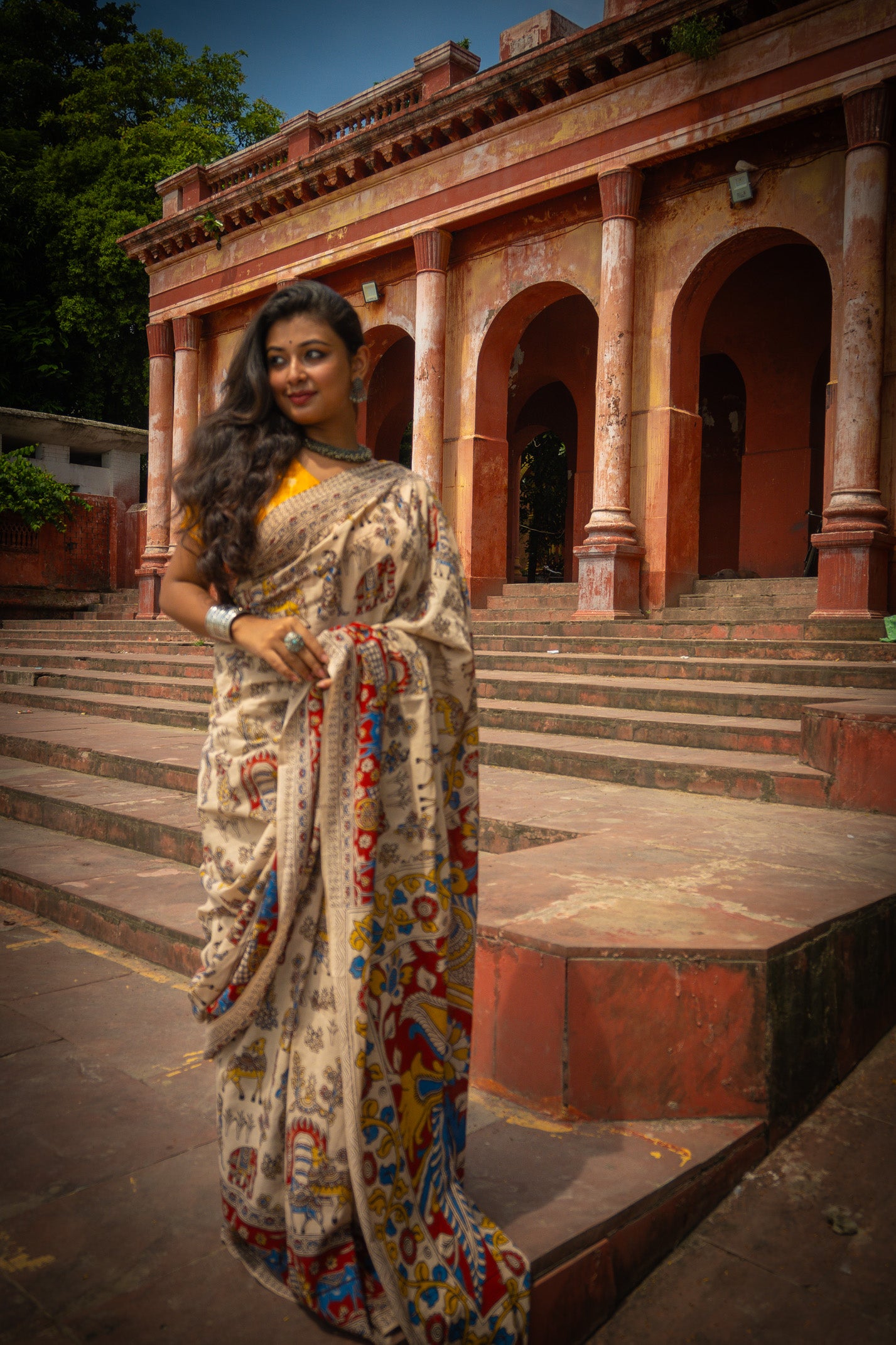 Asmaan Kalamkari Saree