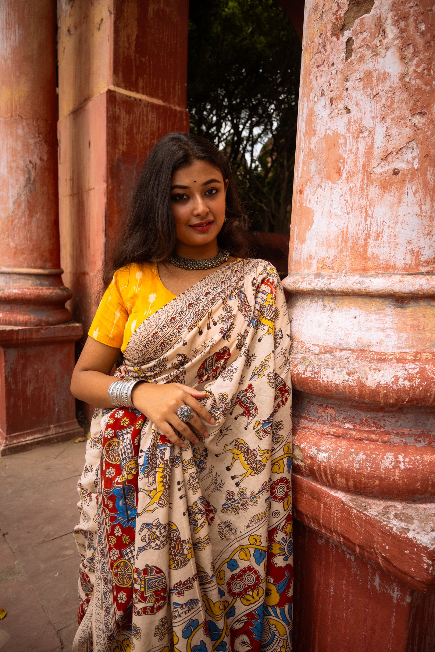 Asmaan Kalamkari Saree