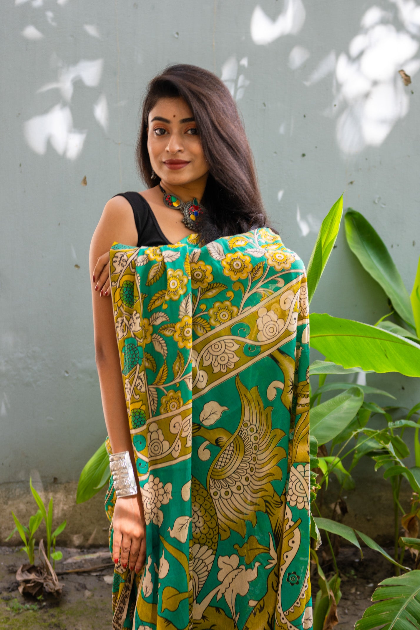 Leafy Kalamkari Saree