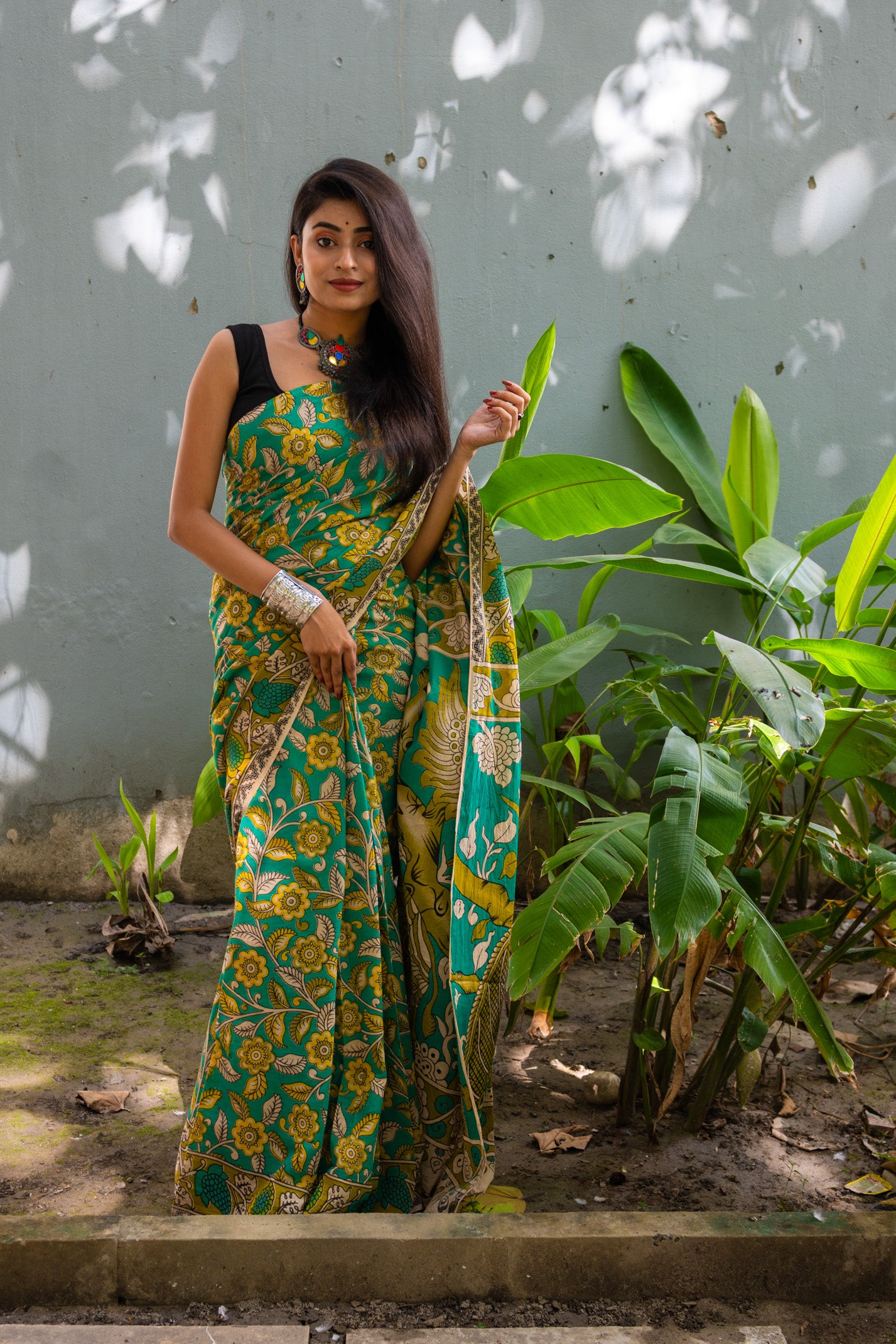 Leafy Kalamkari Saree