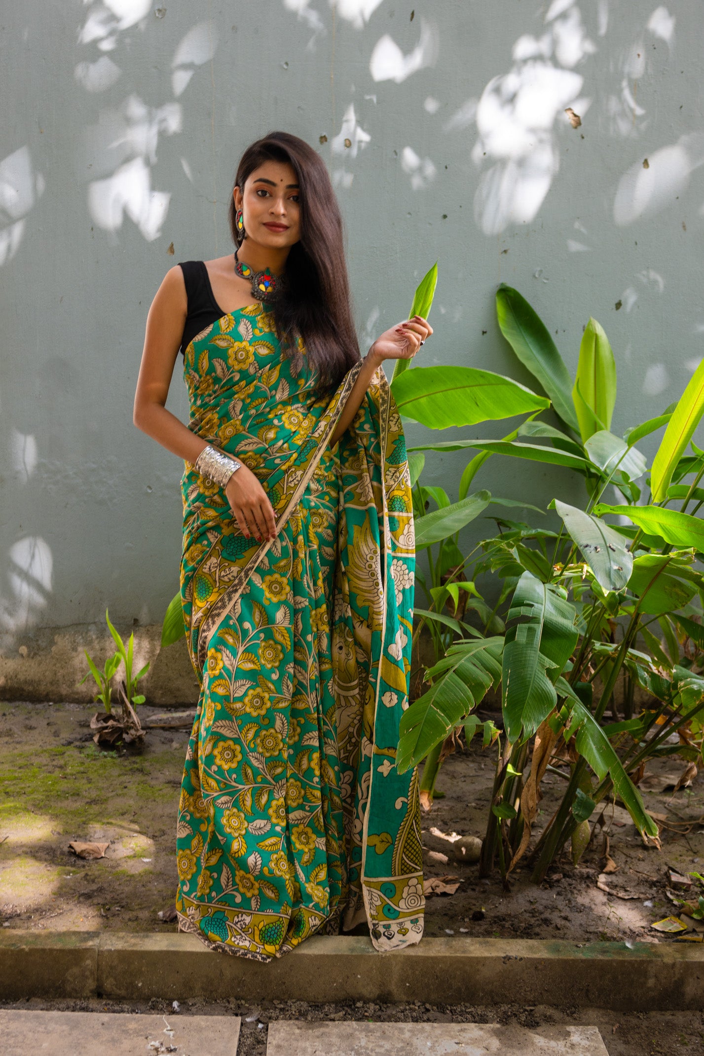 Leafy Kalamkari Saree