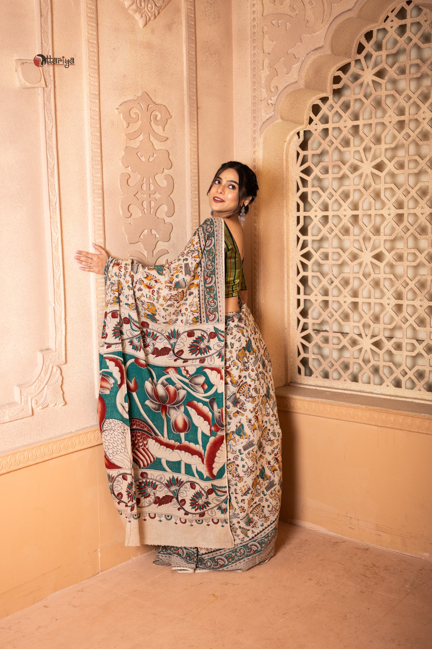 Ayangini  Kalamkari Saree