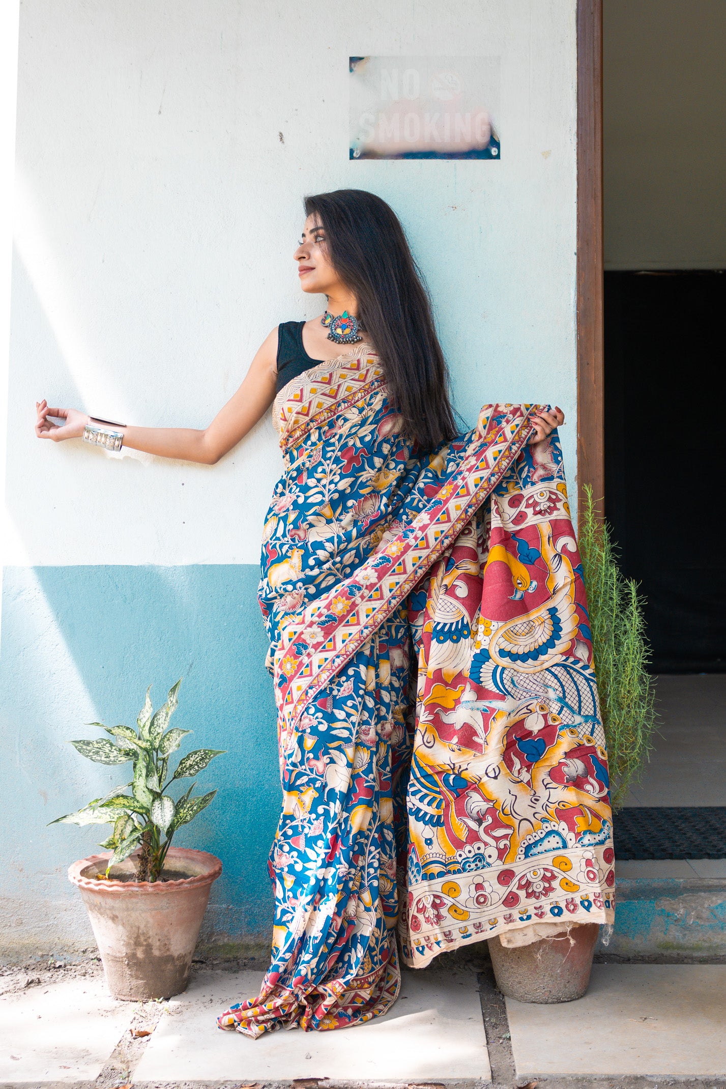 Akashi Kalamkari Silk Saree