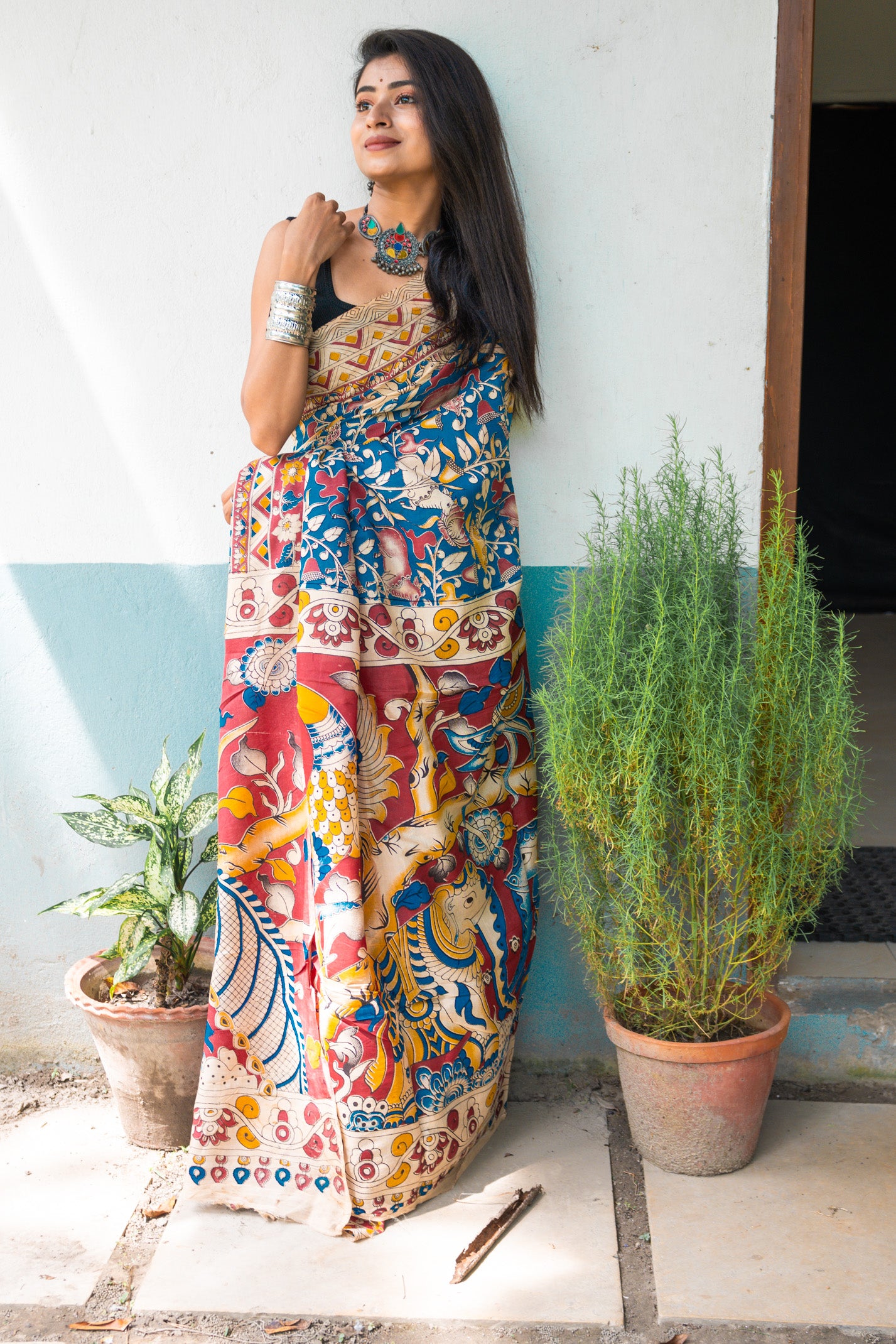 Akashi Kalamkari Silk Saree