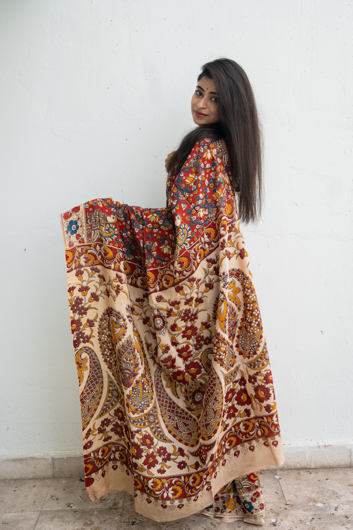 Abohi silk kalamkari Saree