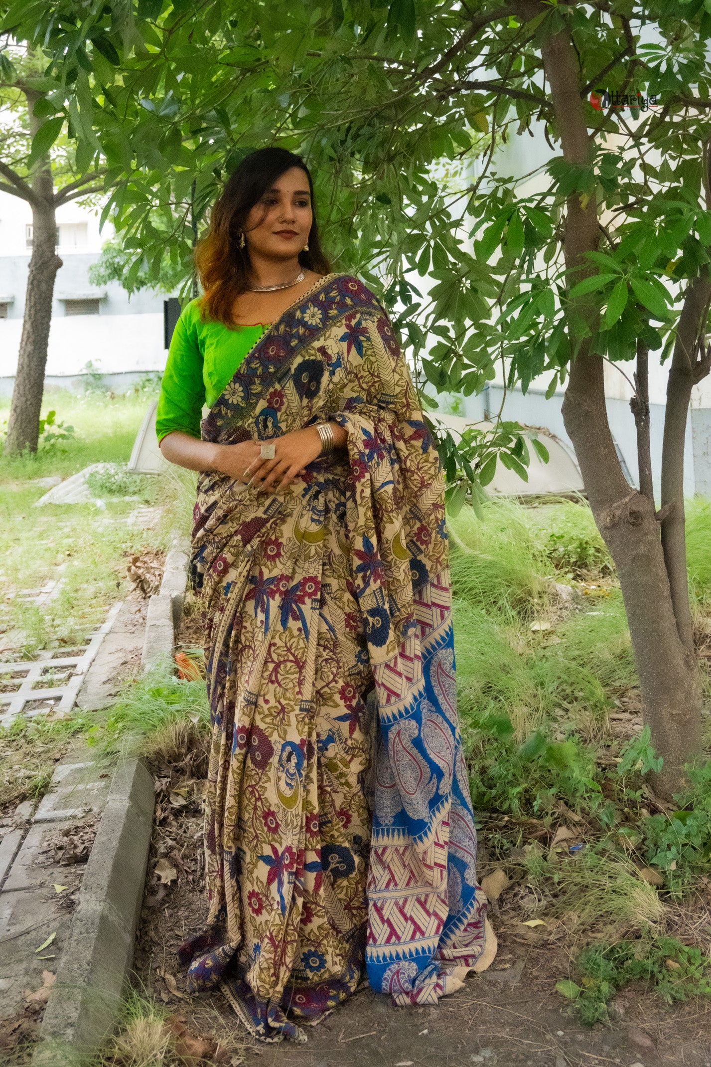 Fulohare Kalamkari Saree