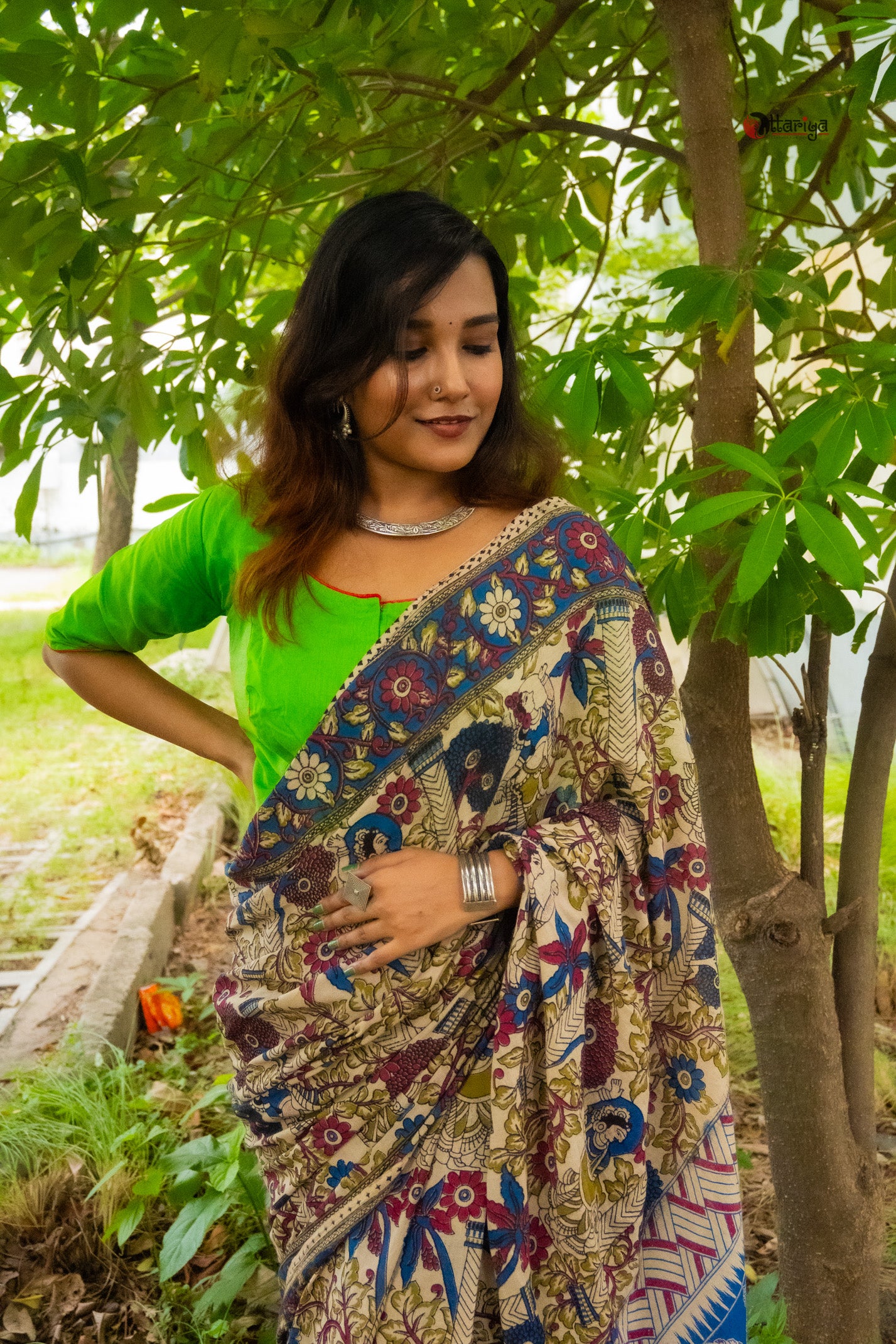 Fulohare Kalamkari Saree