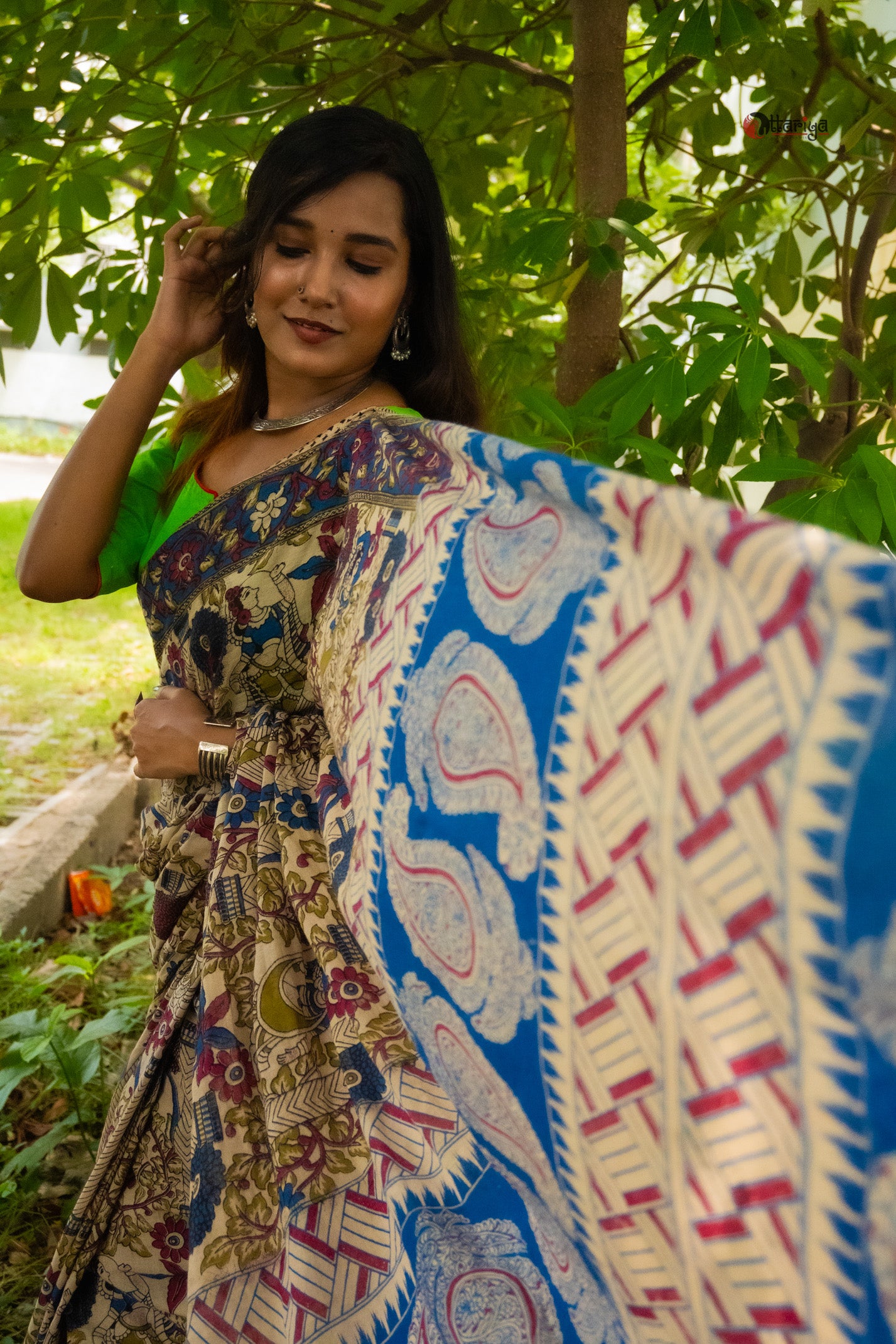 Fulohare Kalamkari Saree