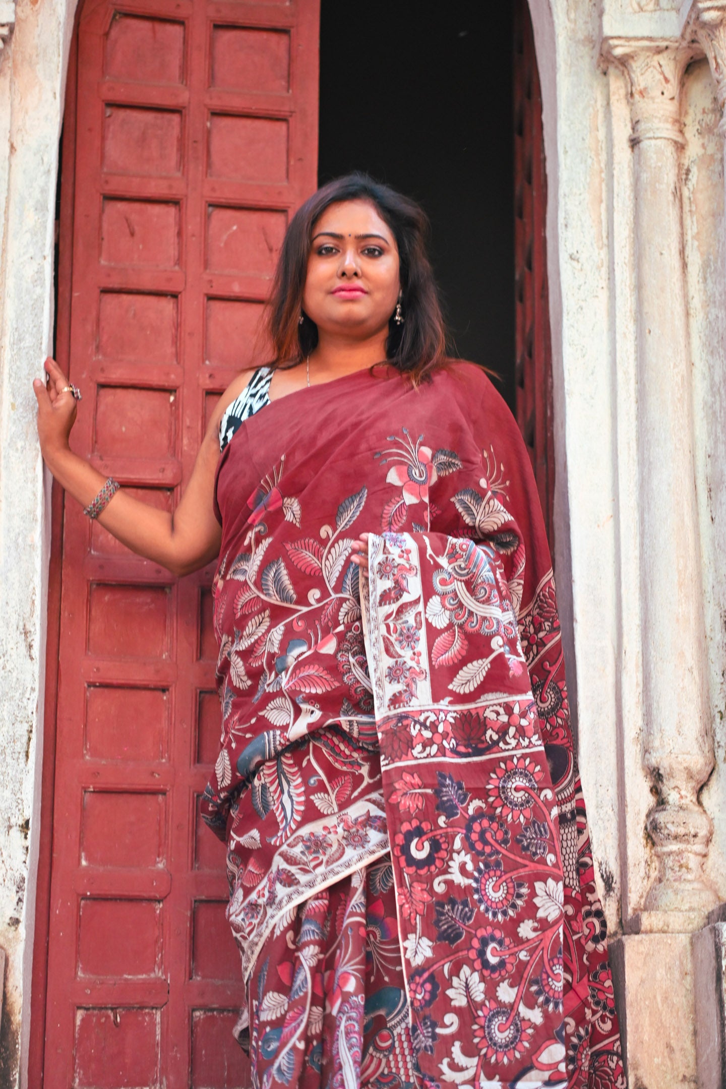 Sarika Kalamkari Saree - Uttariya