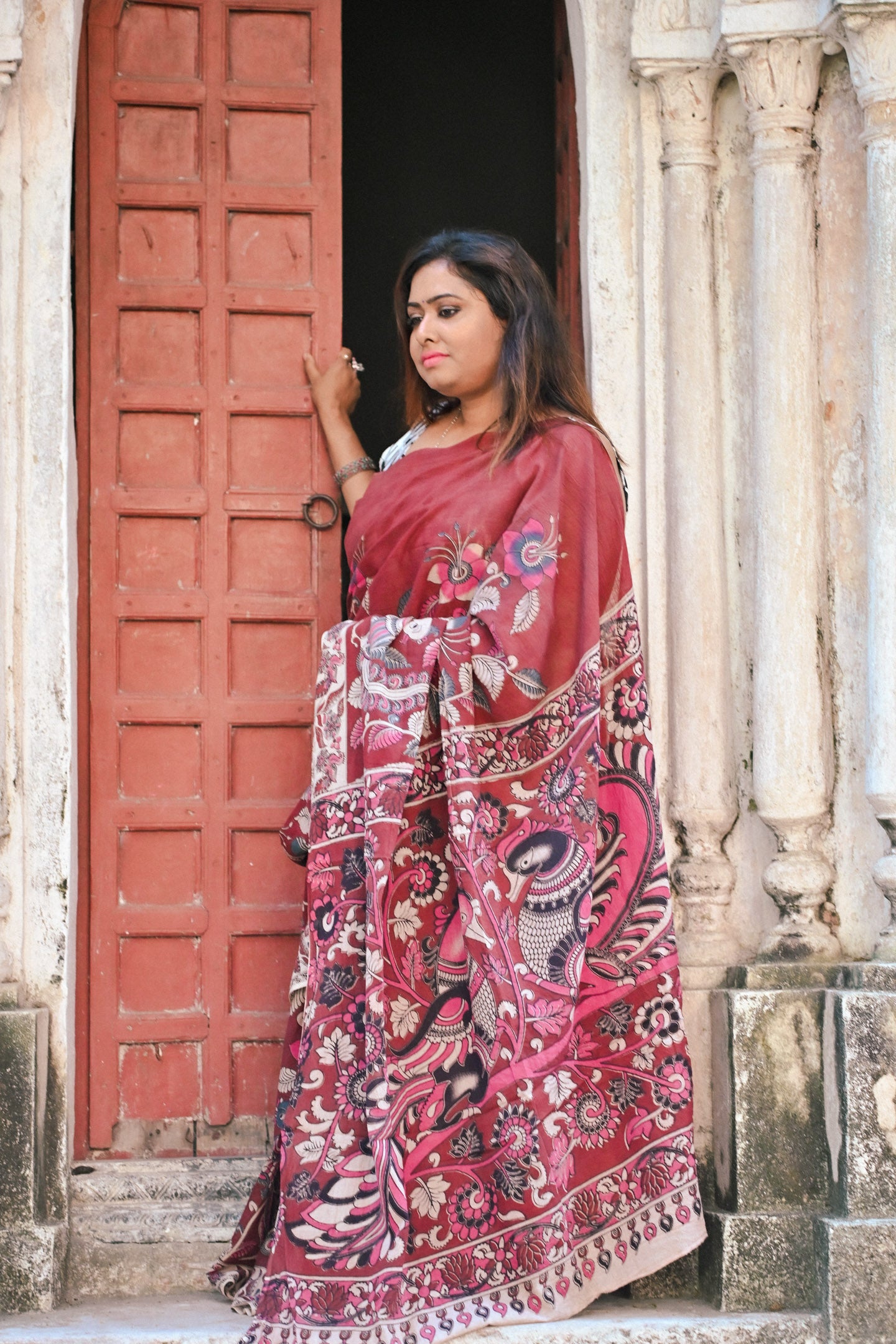 Sarika Kalamkari Saree - Uttariya