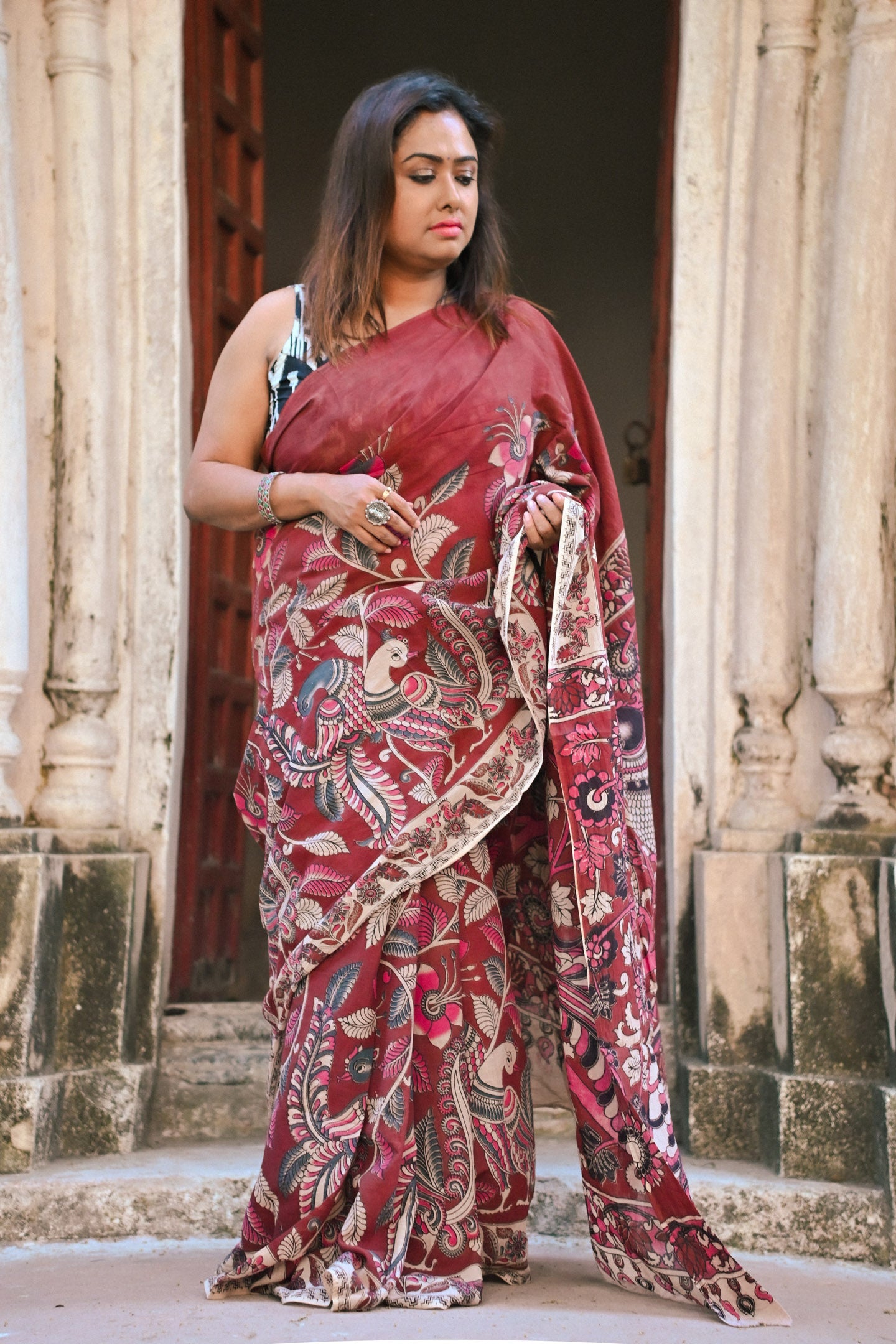 Sarika Kalamkari Saree - Uttariya