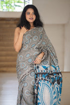 Lotus Kalamkari Cotton Saree