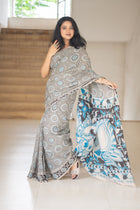 Lotus Kalamkari Cotton Saree
