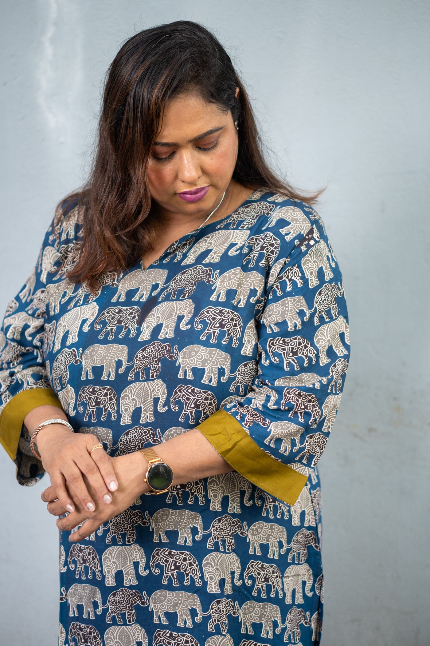 Airavat Silk Kalamkari Kurta
