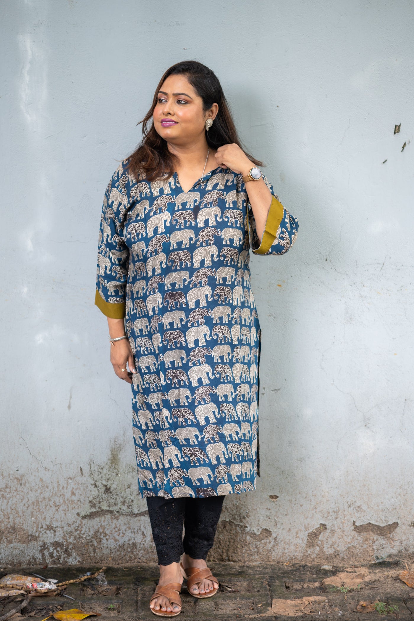 Airavat Silk Kalamkari Kurta