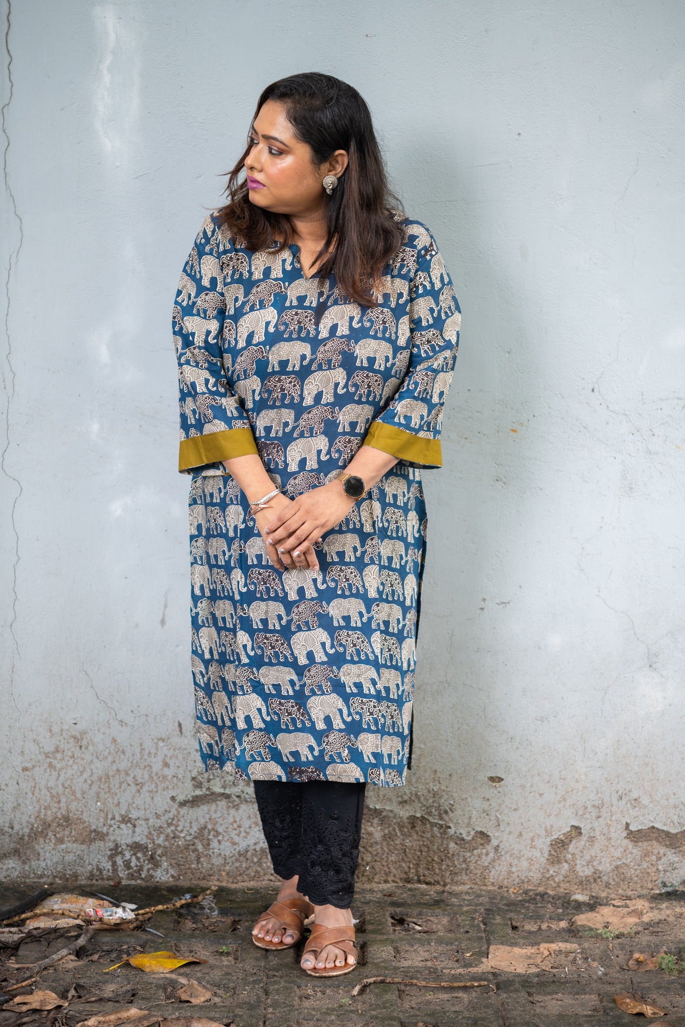Airavat Silk Kalamkari Kurta