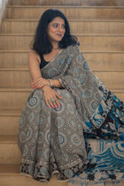 Lotus Kalamkari Cotton Saree