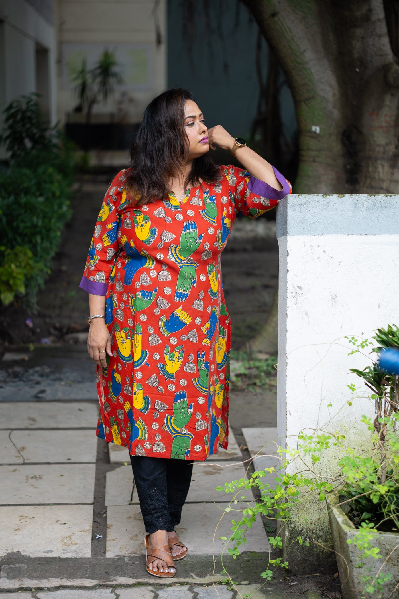 Mudra Silk Kalamkari Kurta