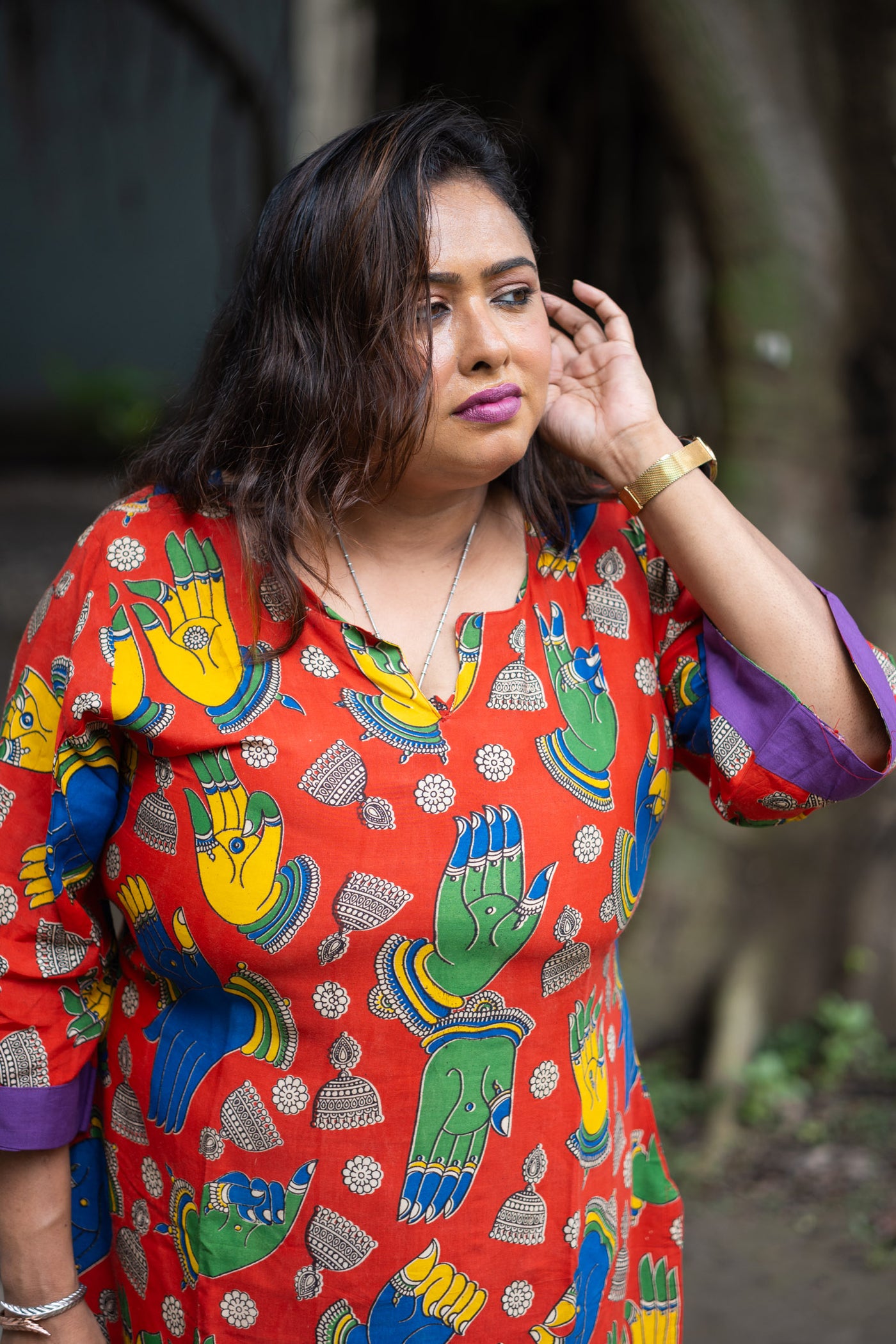 Mudra Silk Kalamkari Kurta