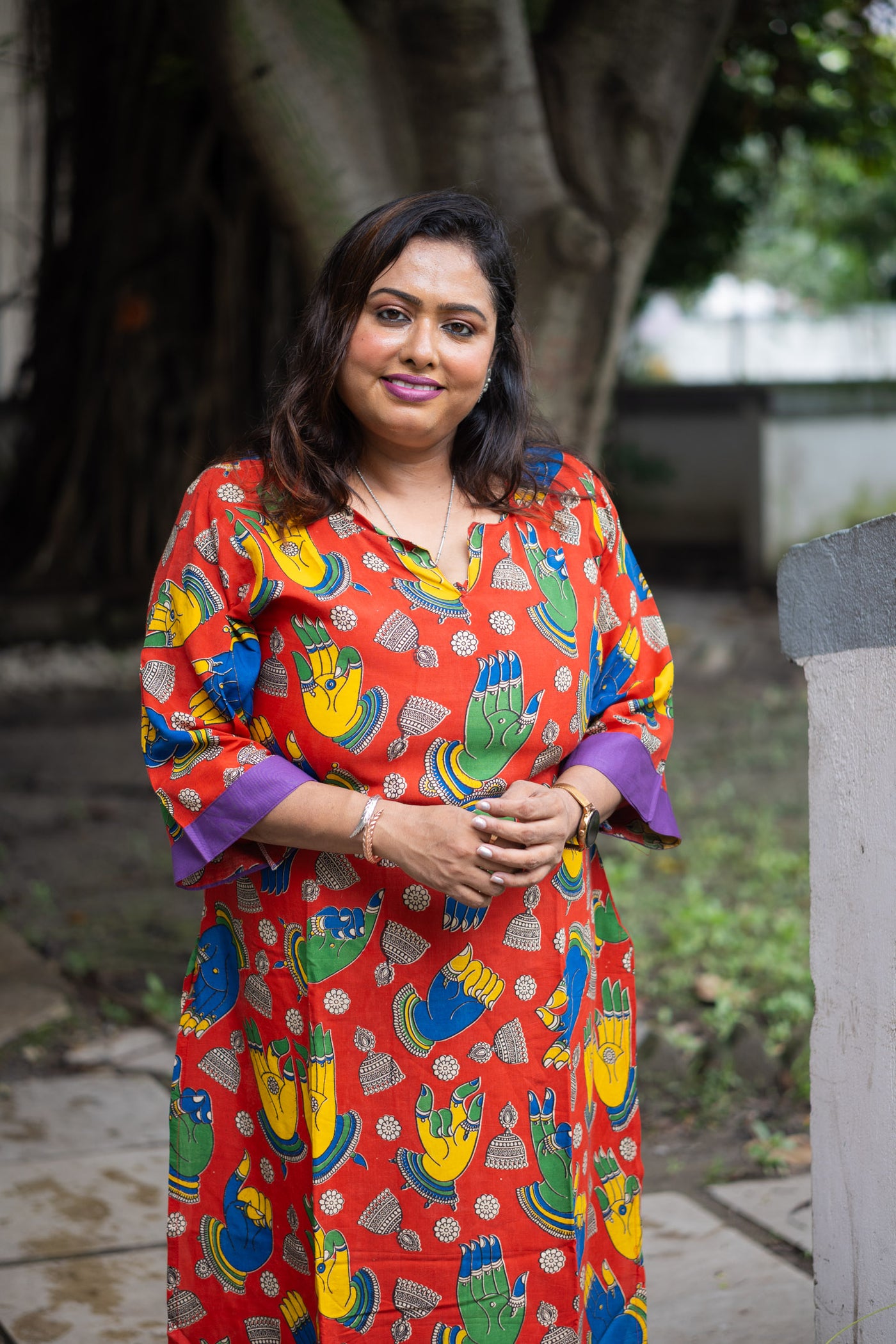 Mudra Silk Kalamkari Kurta