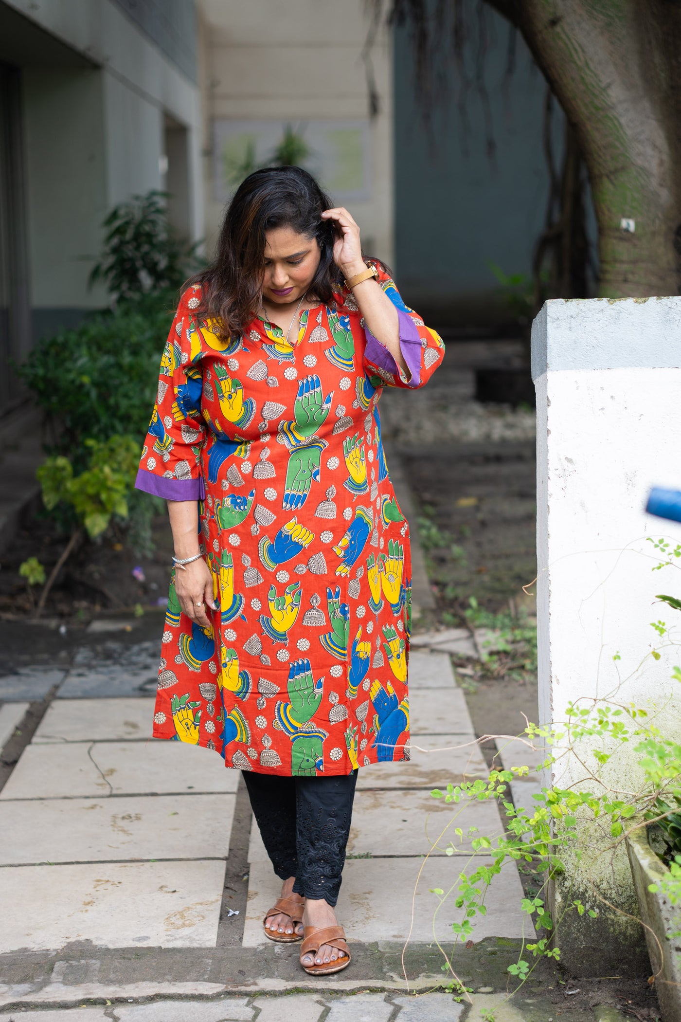 Mudra Silk Kalamkari Kurta