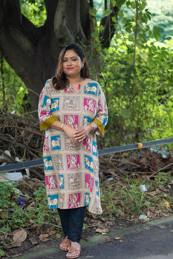 Nandini Silk Kalamkari Kurta