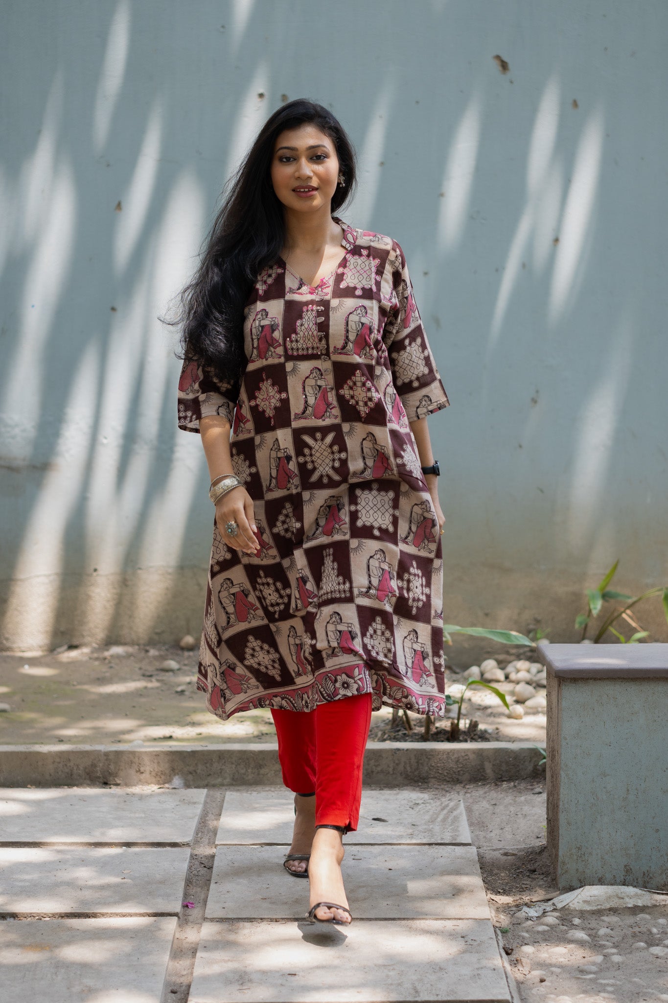 Kalamkari Designer  Kurti - Uttariya