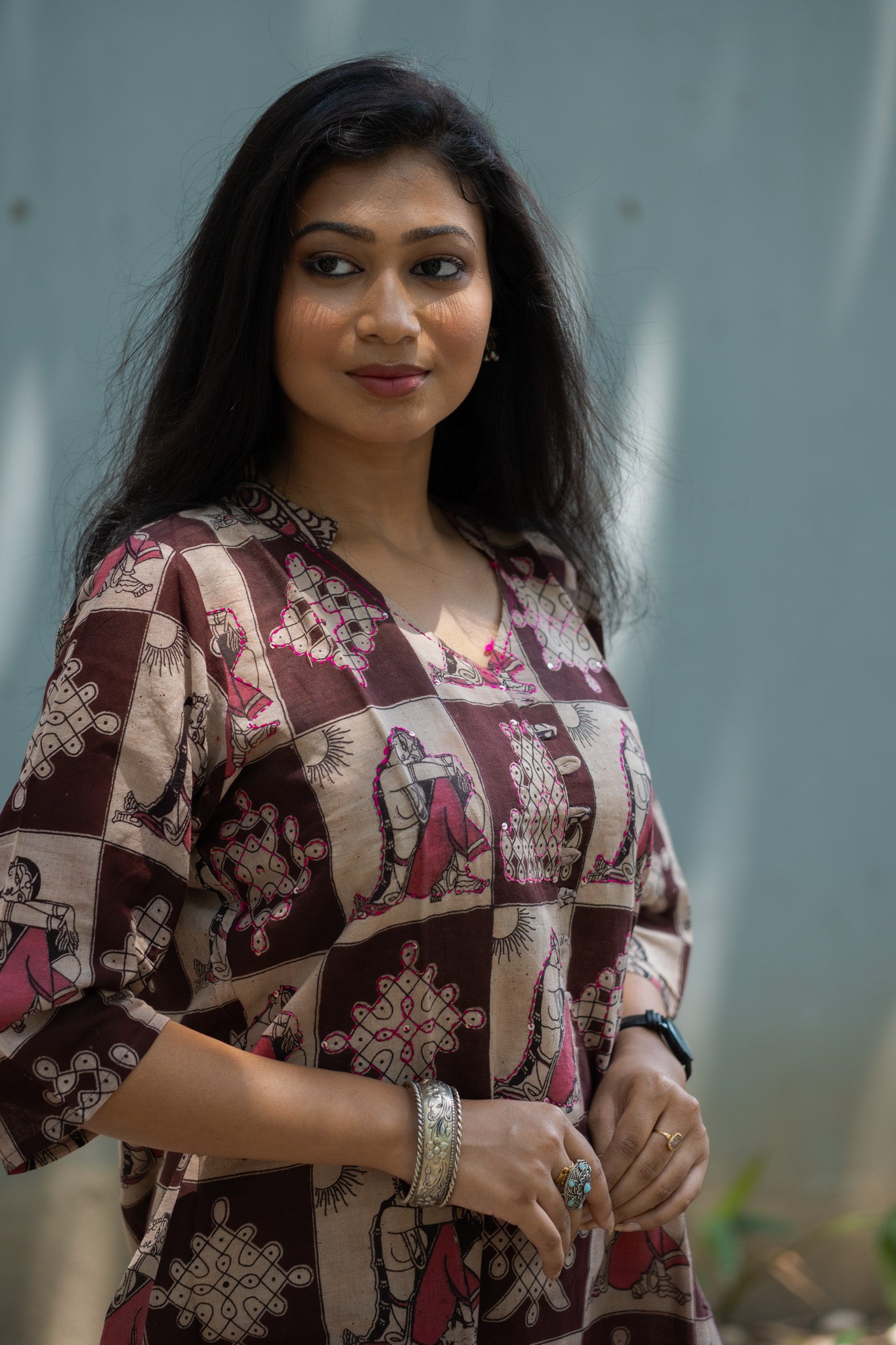 Kalamkari Designer  Kurti - Uttariya