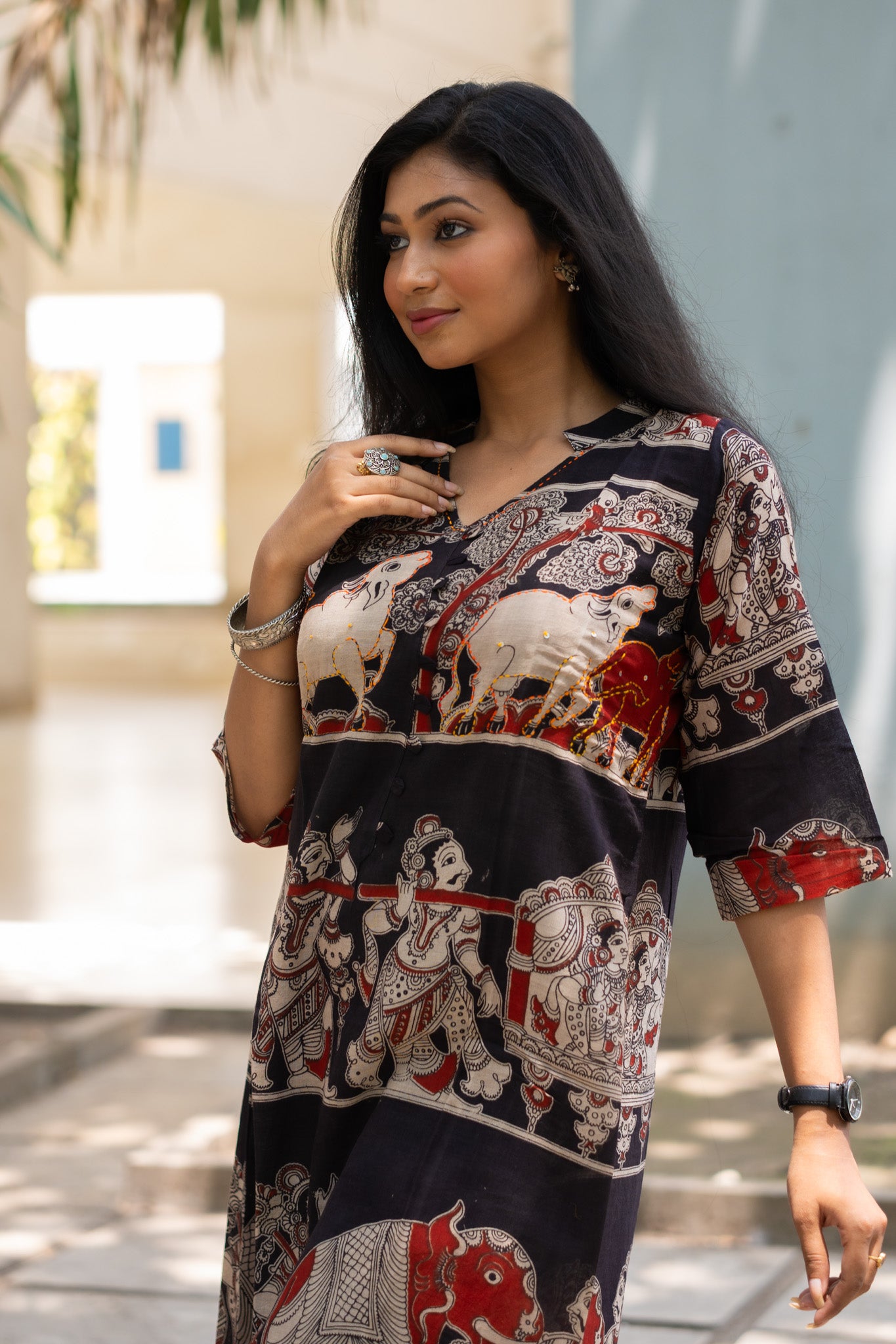 Kalamkari Designer  Kurti - Uttariya