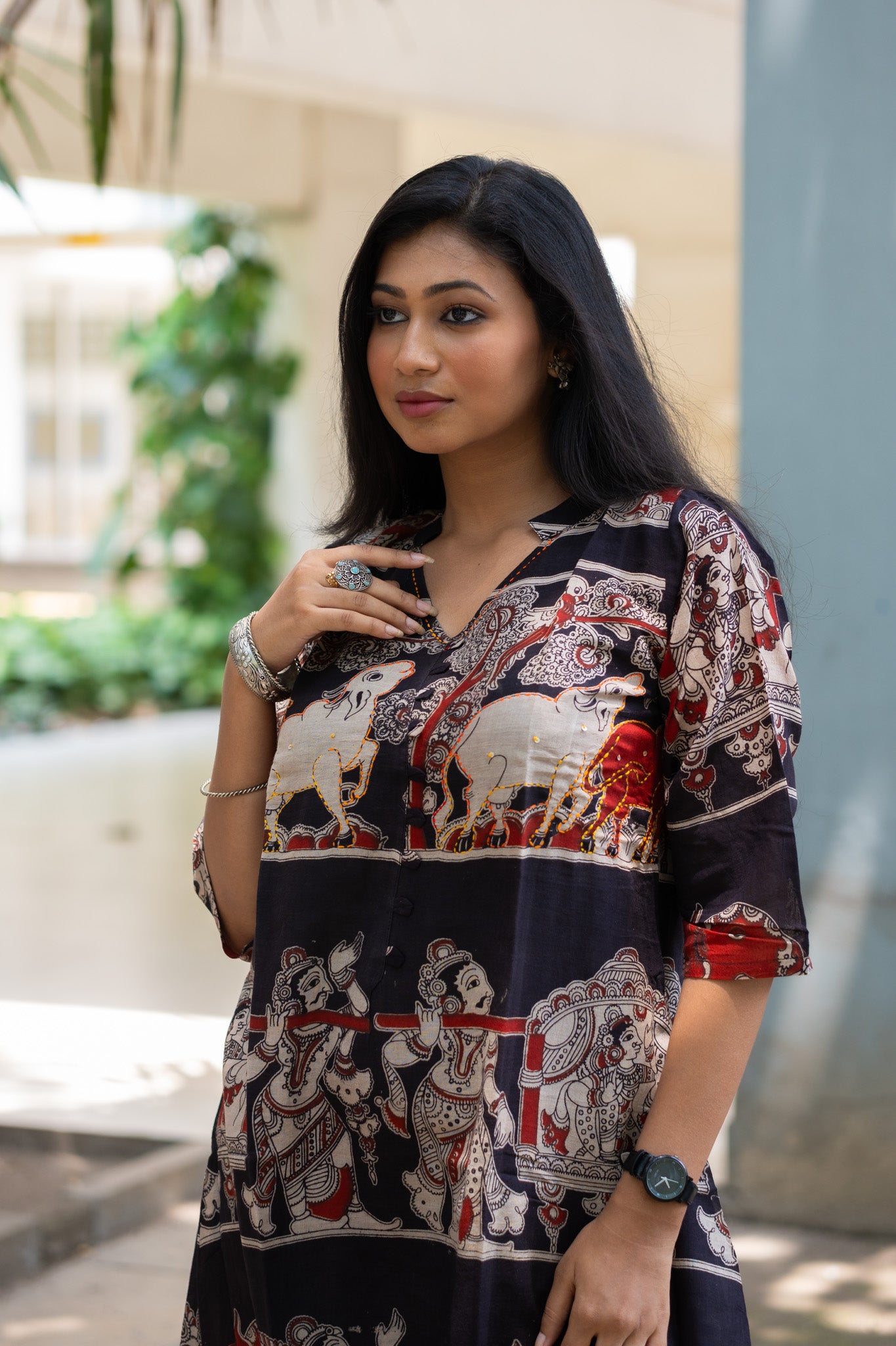 Kalamkari Designer  Kurti - Uttariya