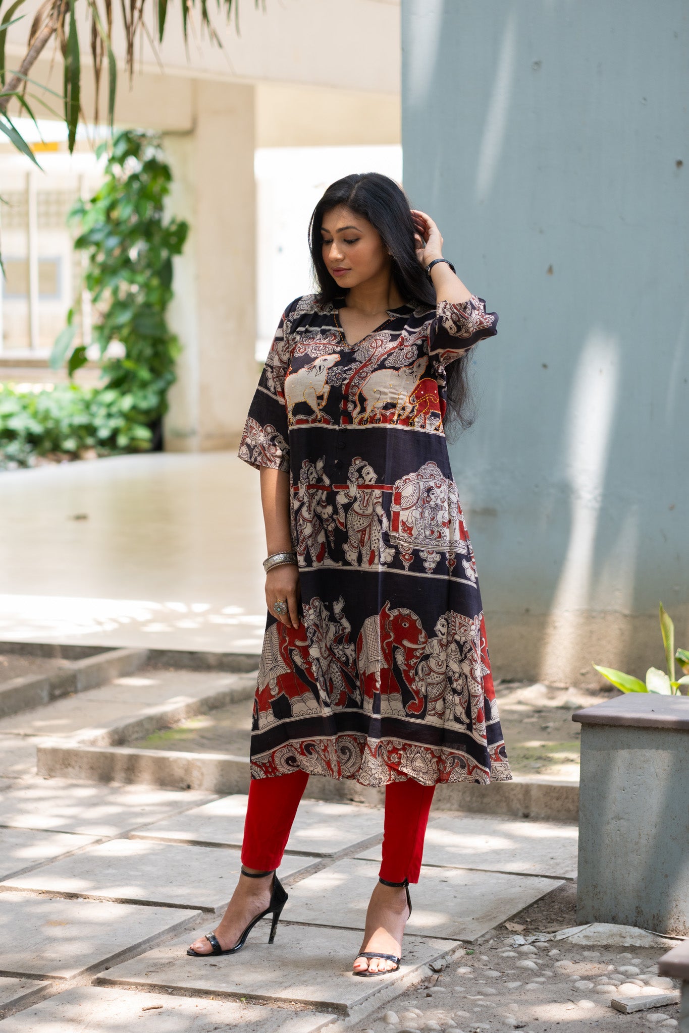 Kalamkari Designer  Kurti - Uttariya