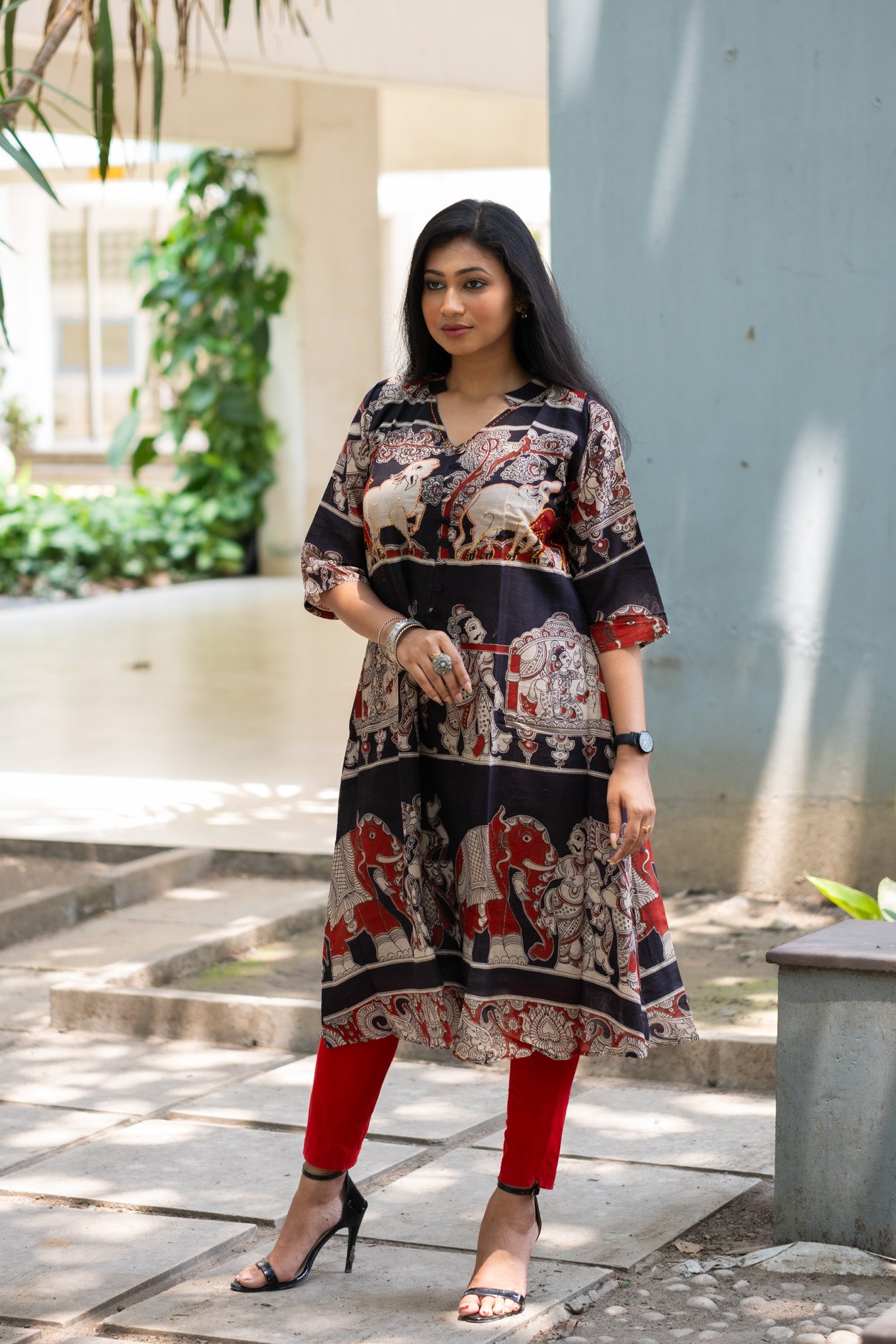 Kalamkari Designer  Kurti - Uttariya