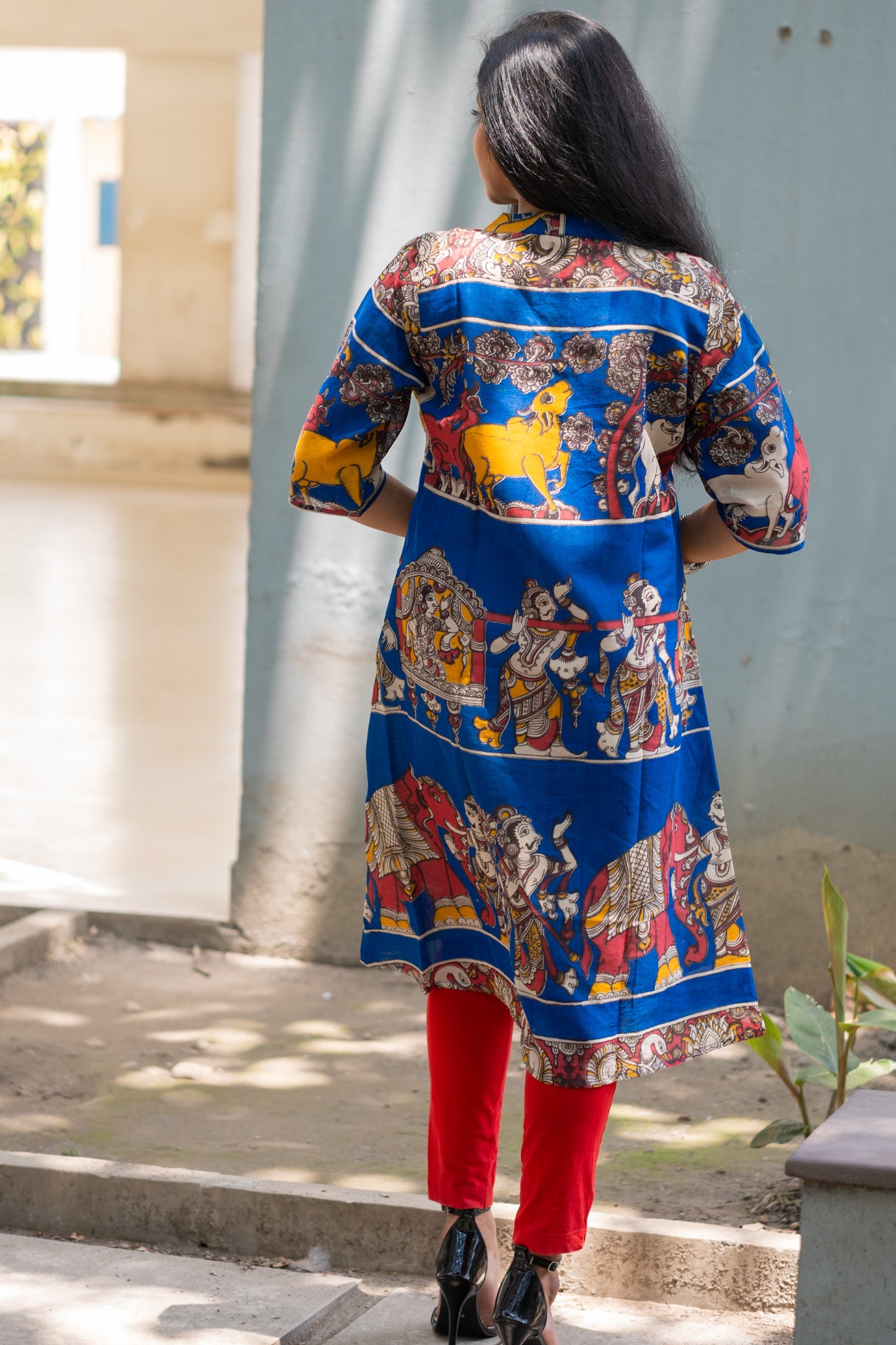 Kalamkari Designer  Kurta - Uttariya