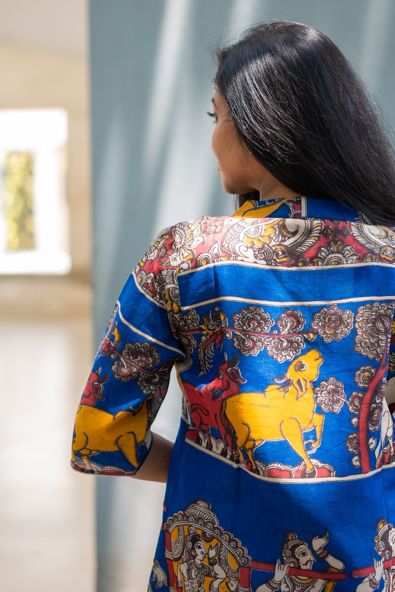 Kalamkari Designer  Kurta - Uttariya