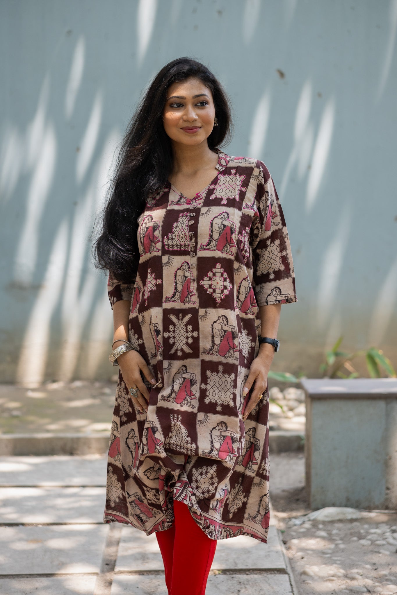 Kalamkari Designer  Kurti - Uttariya