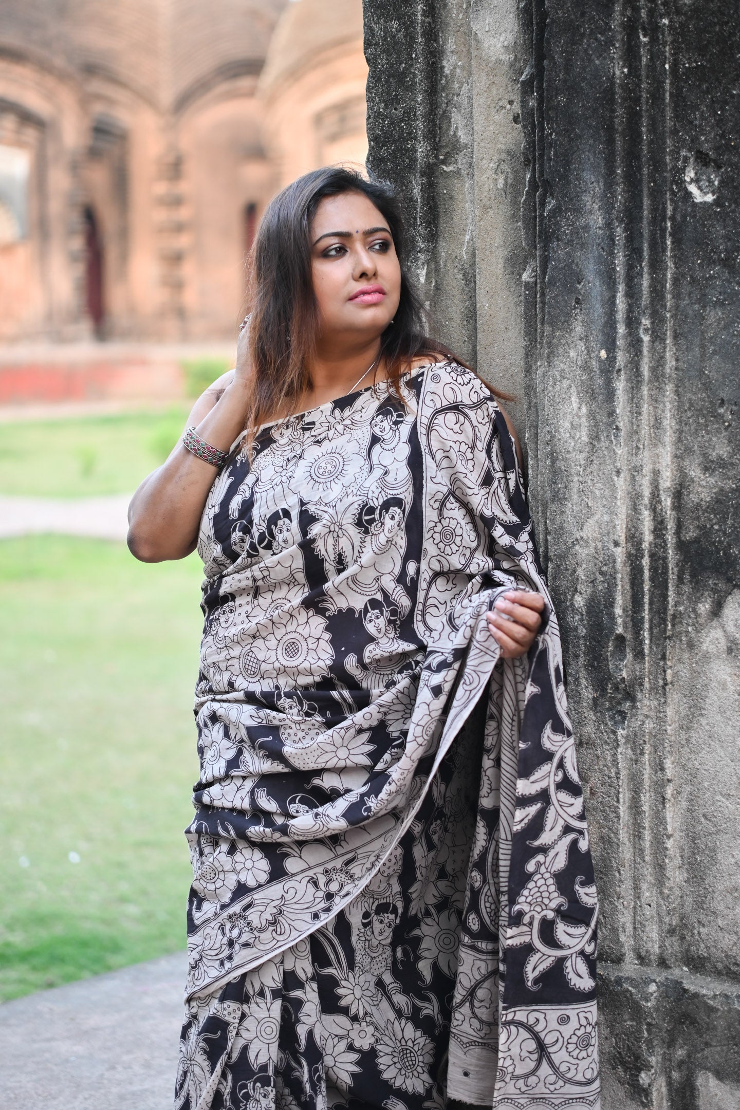Daksha Kalamkari Cotton Saree - Uttariya