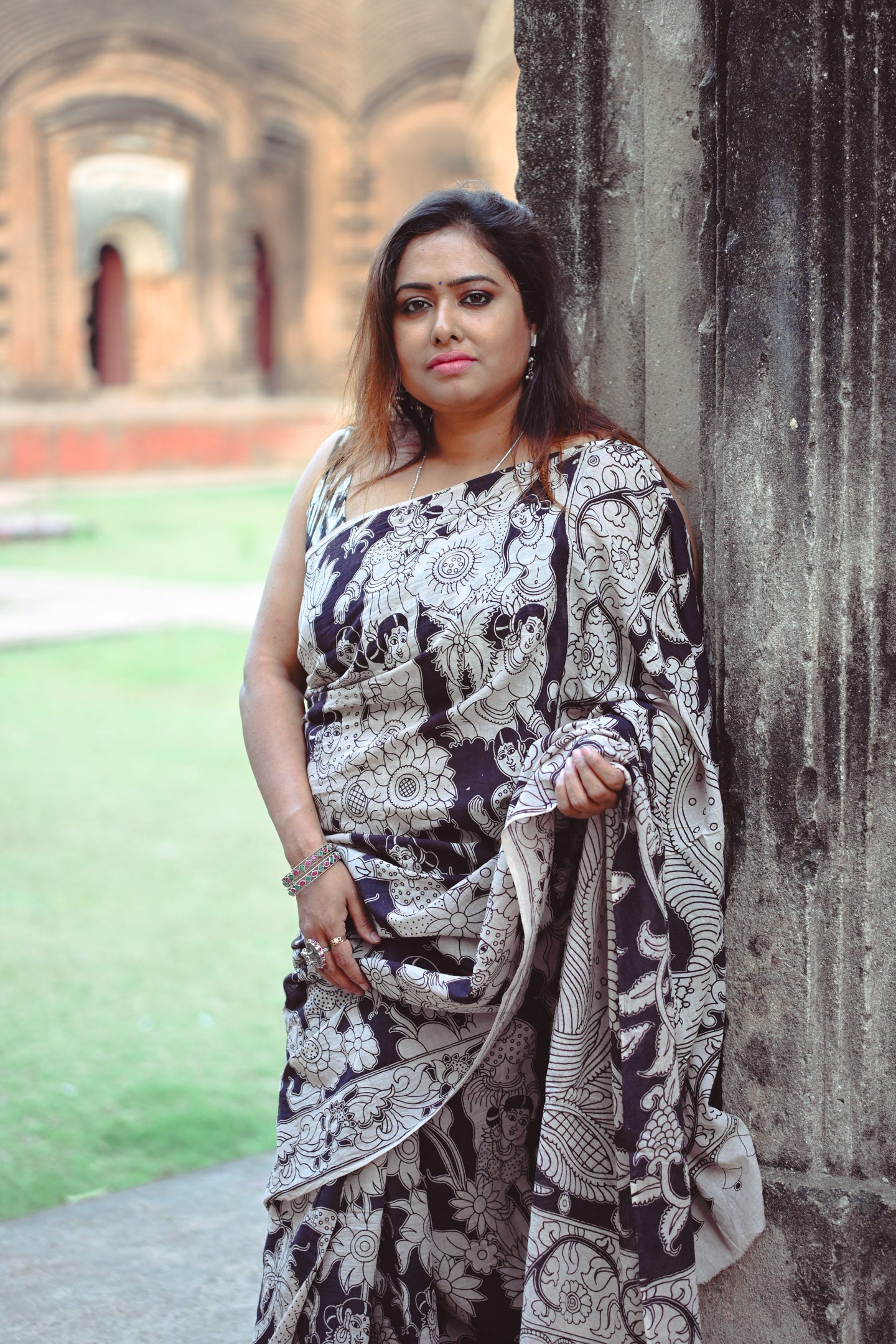 Daksha Kalamkari Cotton Saree - Uttariya