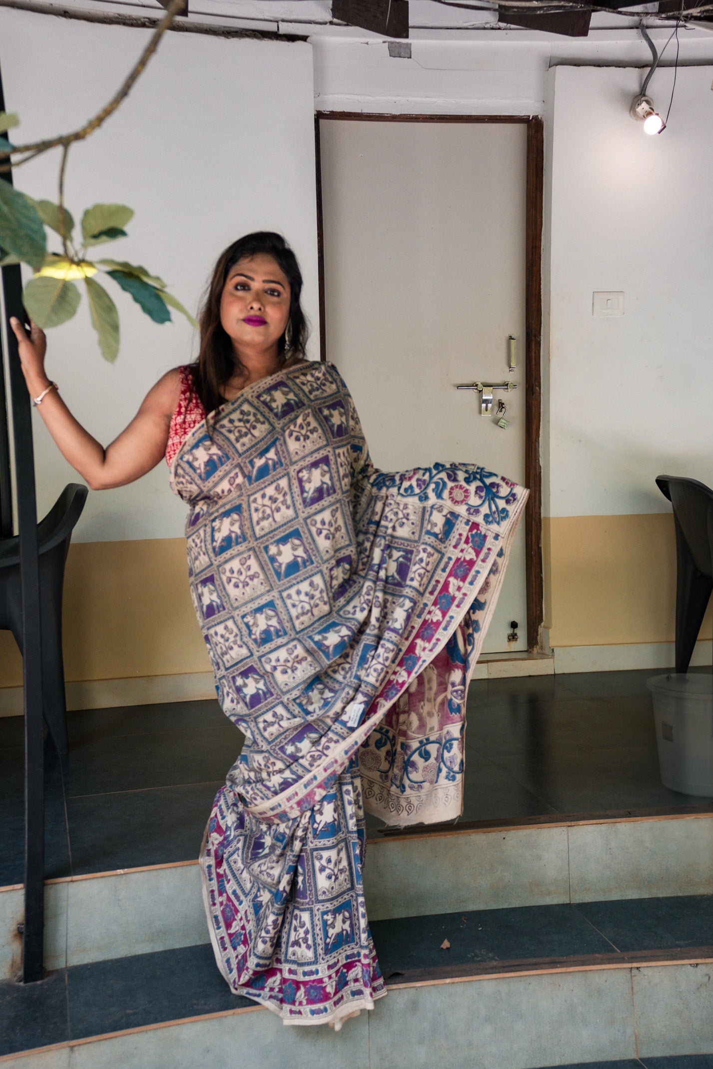 Kalamkari moksha silk Saree