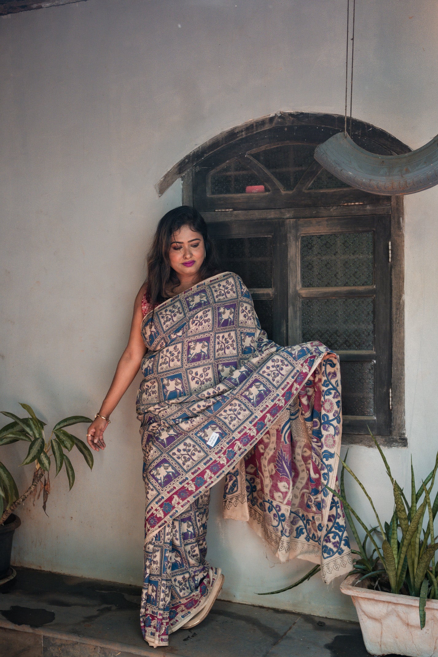 Kalamkari moksha silk Saree