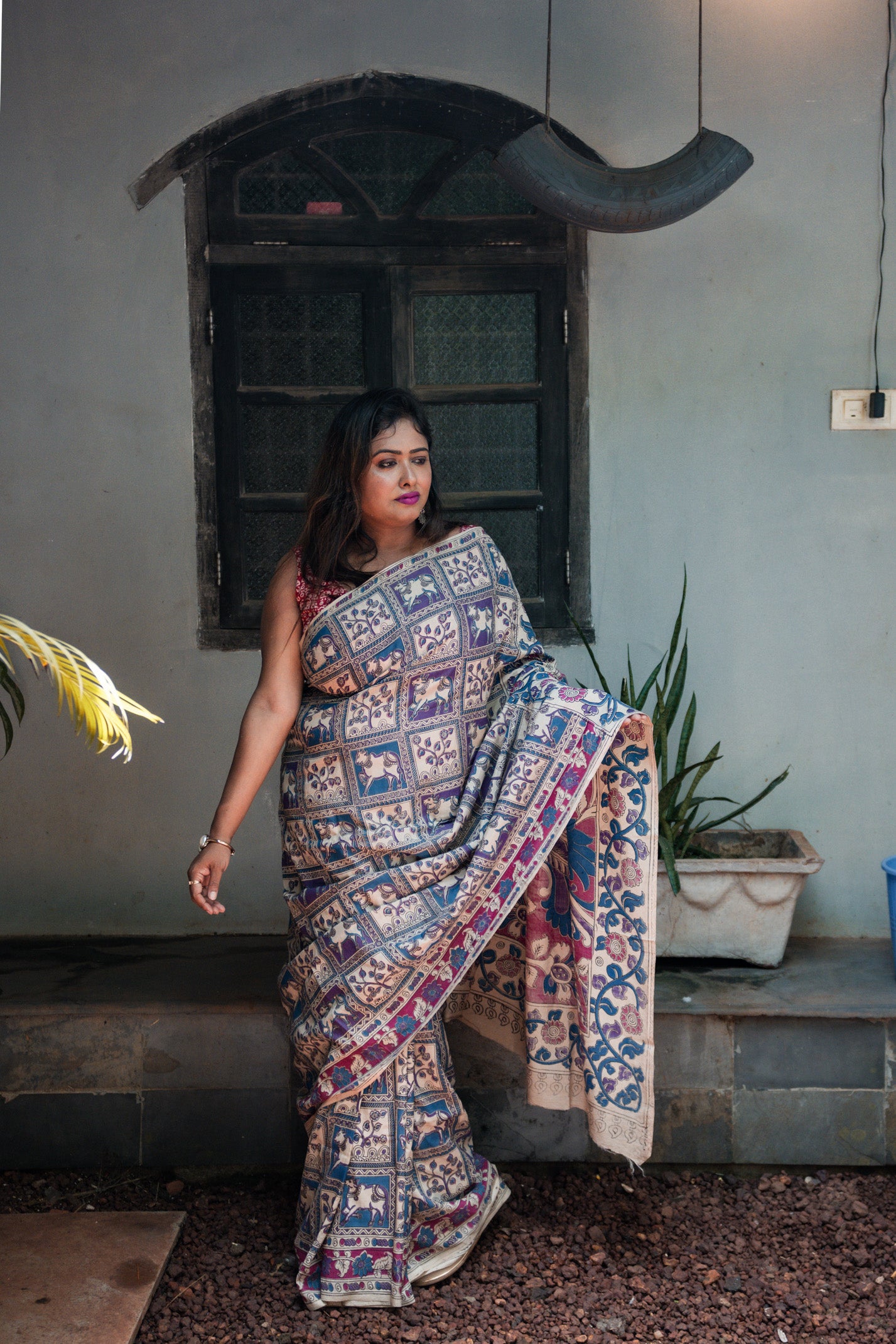 Kalamkari moksha silk Saree